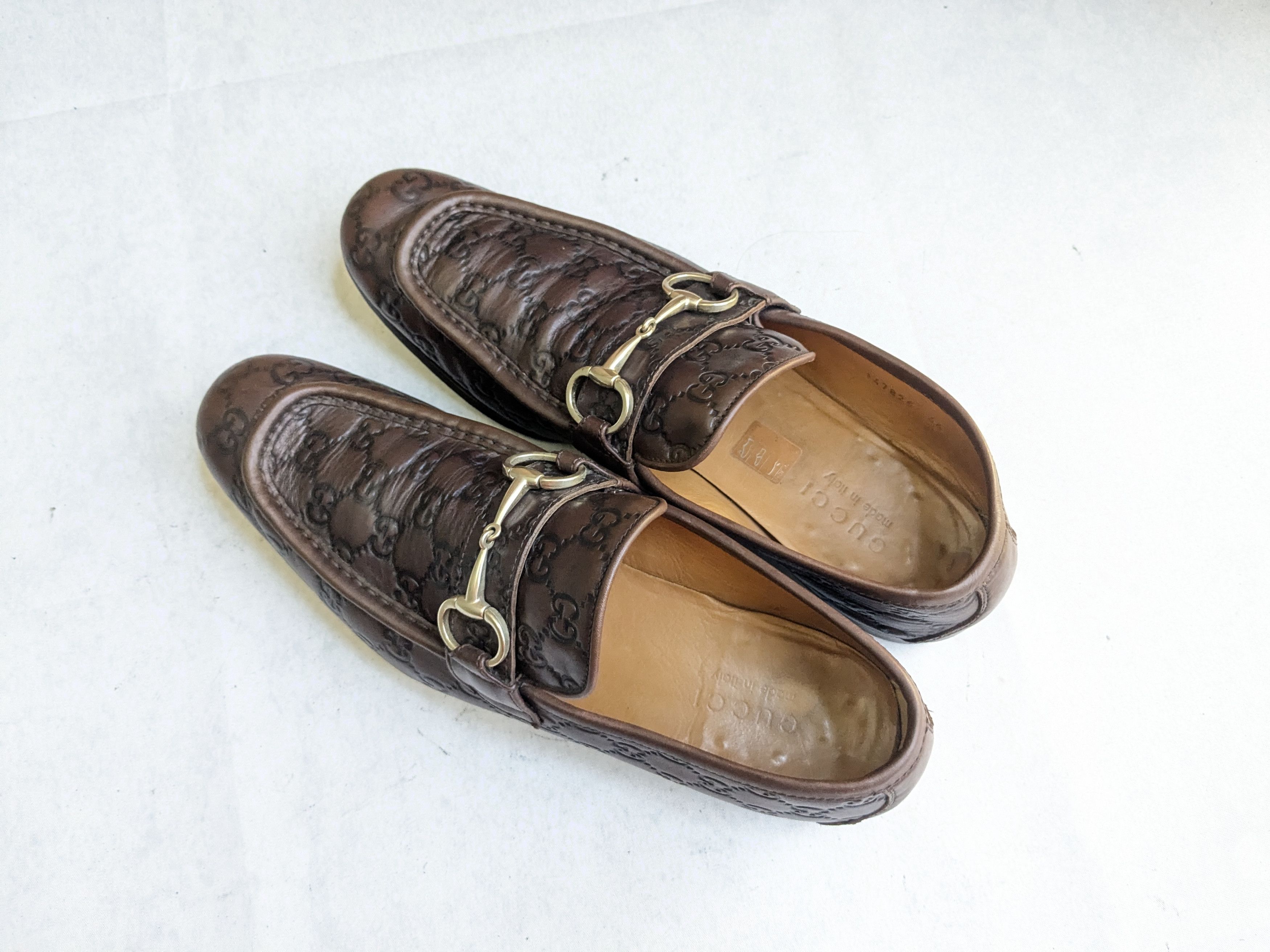 Gucci Gucci Horsebit Loafers Brown Monogram Leather 11 GG Logo Size US 11 / EU 44 - 13 Thumbnail