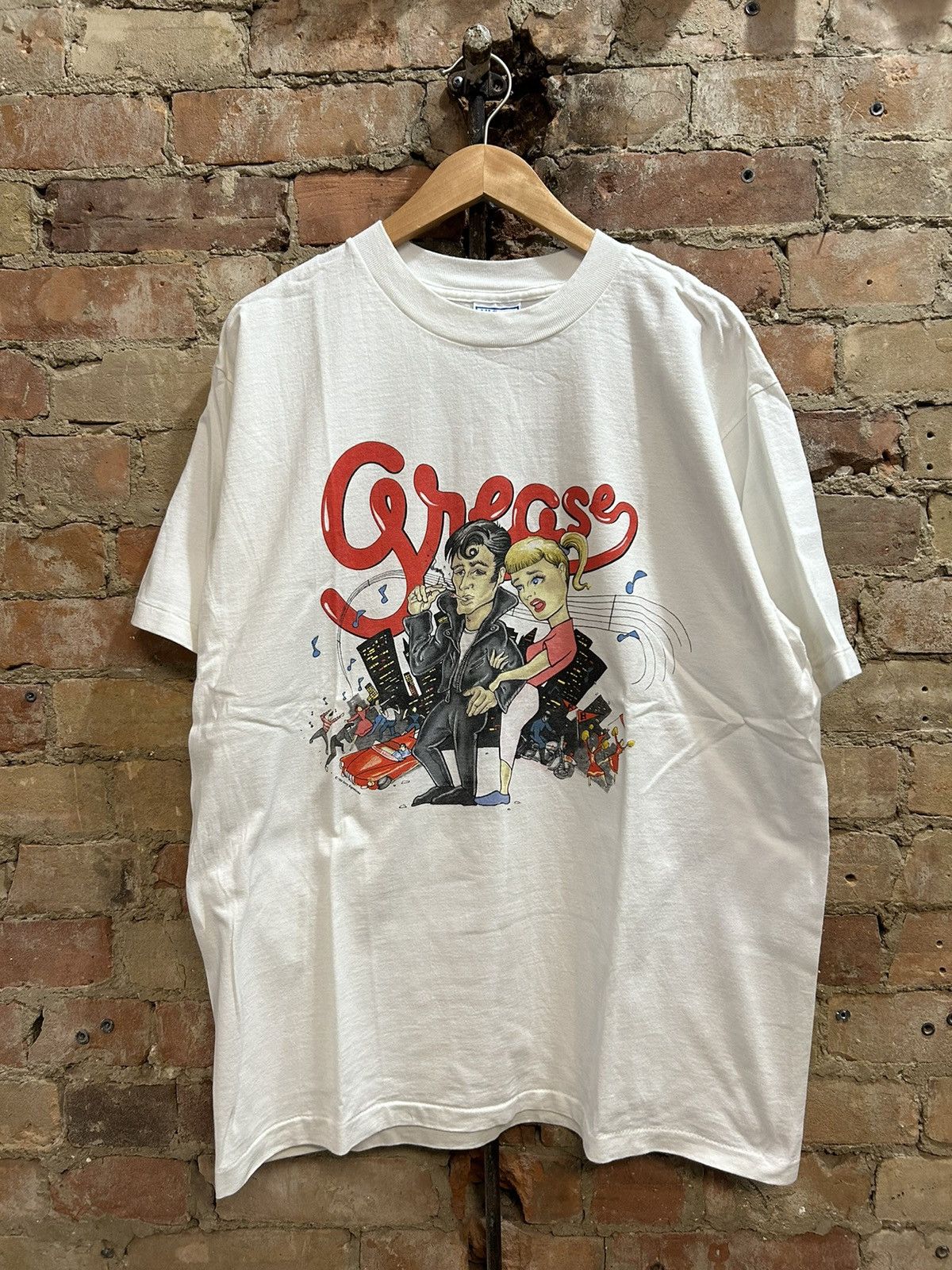 image of Made In USA x Vintage 1994 Grease Musical Tee in White, Men's (Size XL)