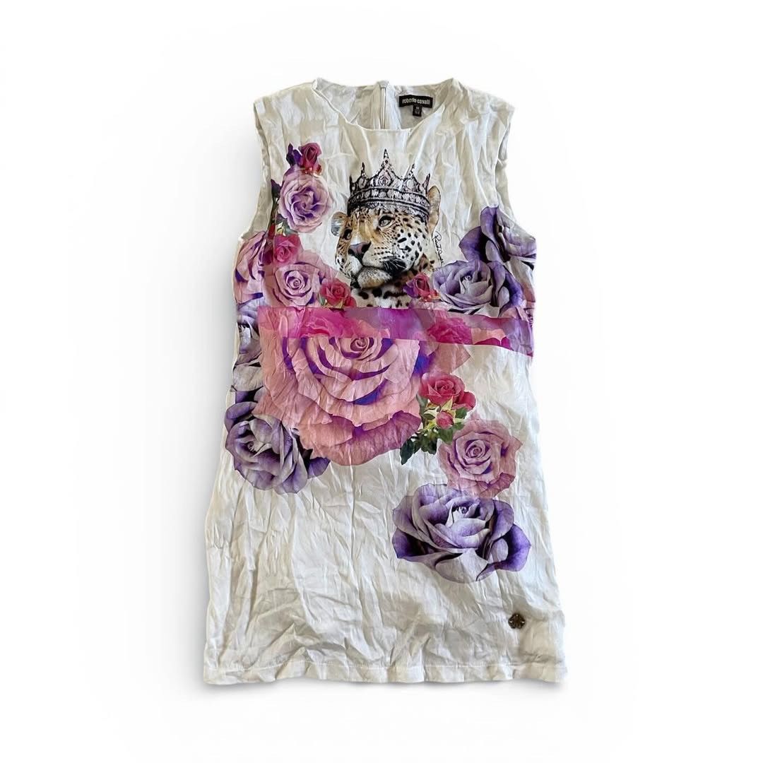 Roberto Cavalli Roberto Cavalli Sleeveless Dress "Leopard Peony" Printed Size S / US 4 / IT 40 - 1 Thumbnail