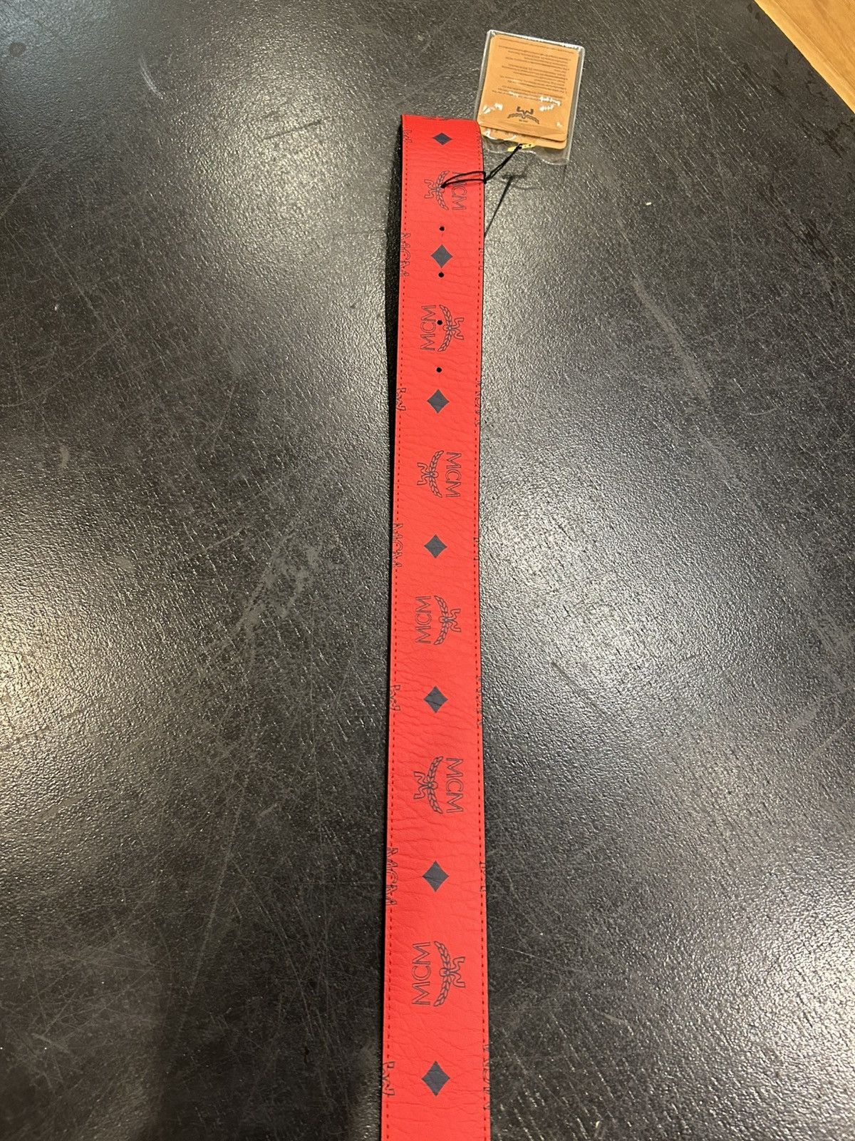 MCM MCM Monogram Belt - Red Size 36 - 3 Thumbnail