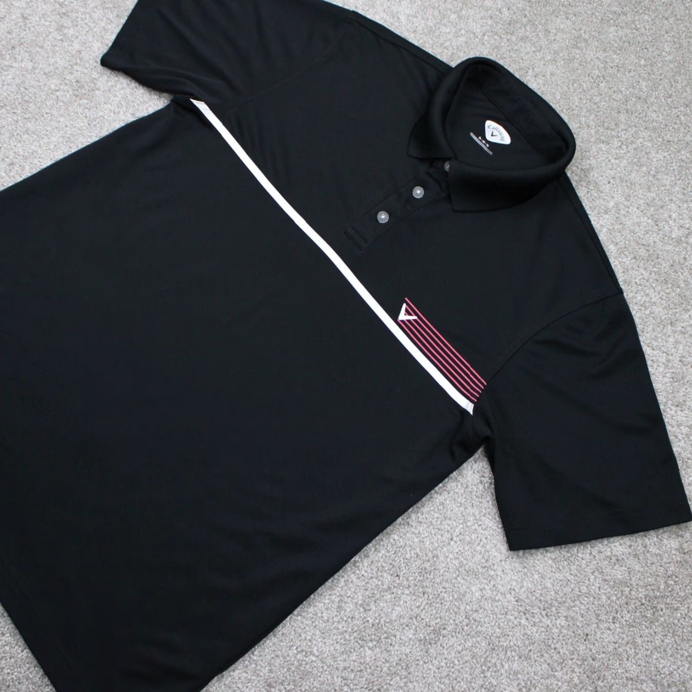 Callaway Callaway Polo Shirt Adult XL Black Golf Short Sleeve Polyester Pullover Featured Logo Striped Size US XL / EU 56 / 4 - 3 Thumbnail