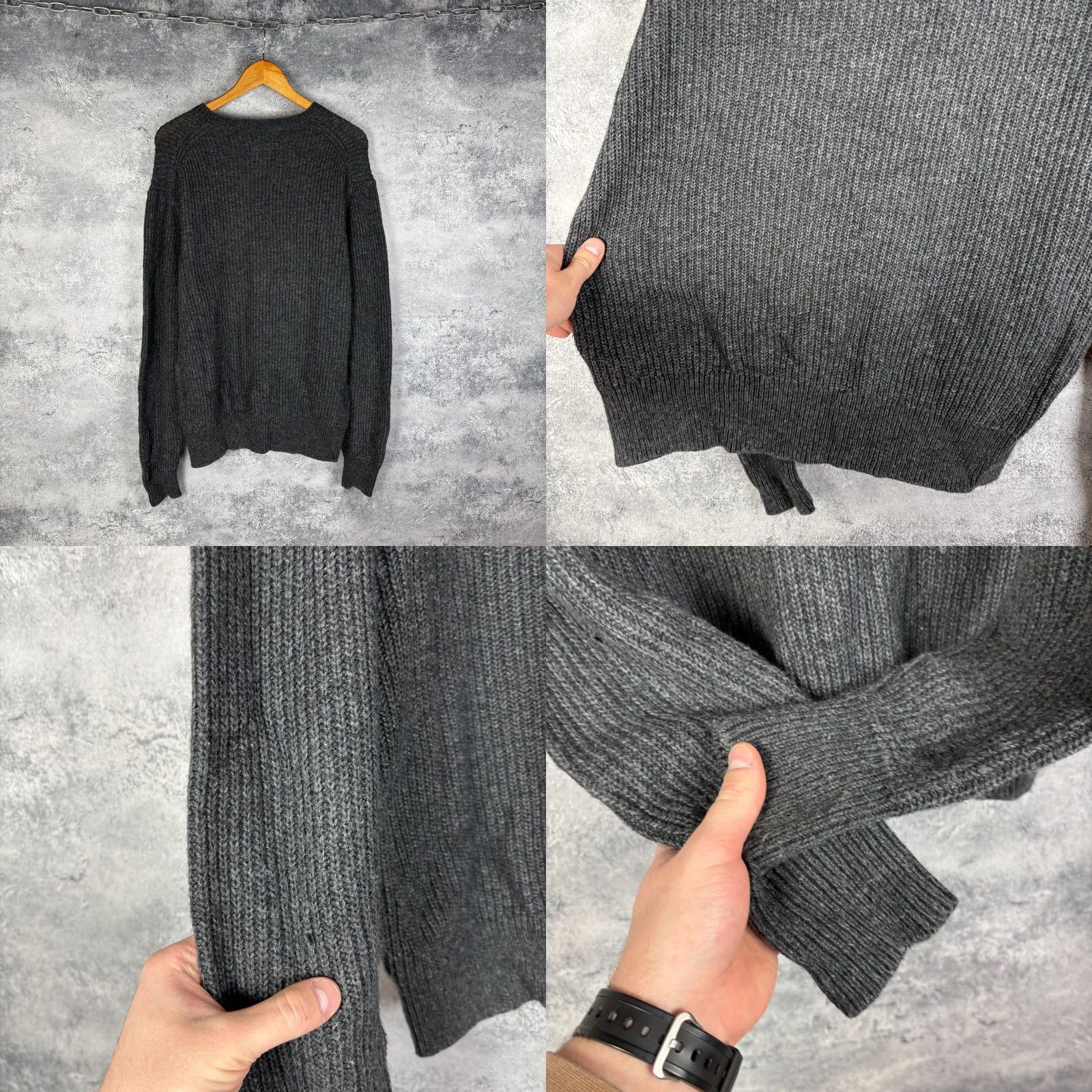 Allsaints AllSaints Men’s Knit Sweater Pullover Grey Wool L Regular Size Mens Shirt Category Pullover, Gray, 40$ Size US L / EU 52-54 / 3 - 8 Thumbnail