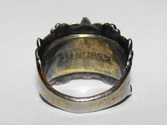 Designer Art Deco Black Floral Enamel Ring Size ONE SIZE - 4 Thumbnail