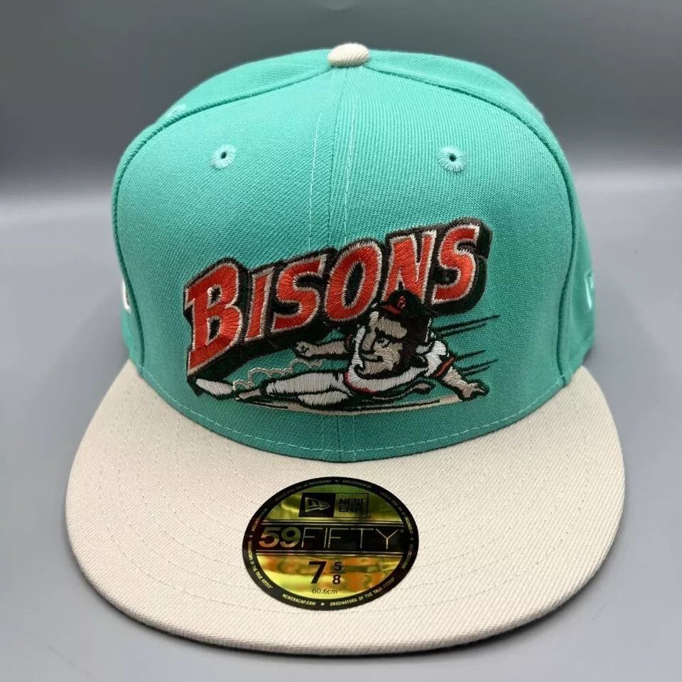 New Era Buffalo Bisons Hat Men 7 5/8 59Fifty New Era MiLB Fitted Cap Size ONE SIZE - 2 Thumbnail