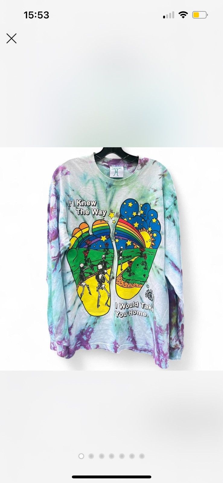 Grateful Dead × Online Ceramics Online Ceramics Tie Dye Long Sleeve Ripple Dead Lot Tee Size US L / EU 52-54 / 3 - 1 Thumbnail