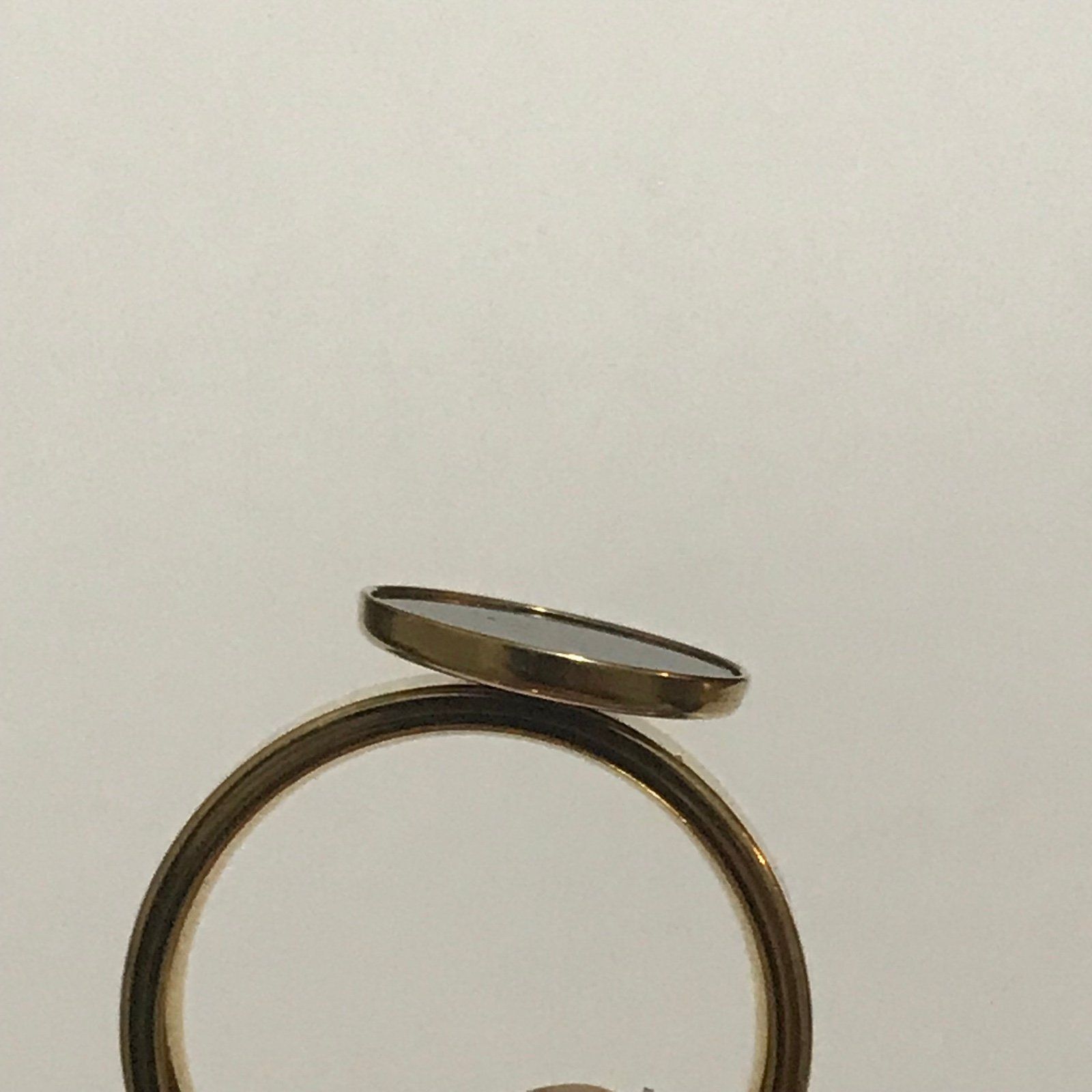 The Unbranded Brand Black Stainless Steel Fashion Ring With Gold Tone Size 9.5 Size ONE SIZE - 5 Thumbnail
