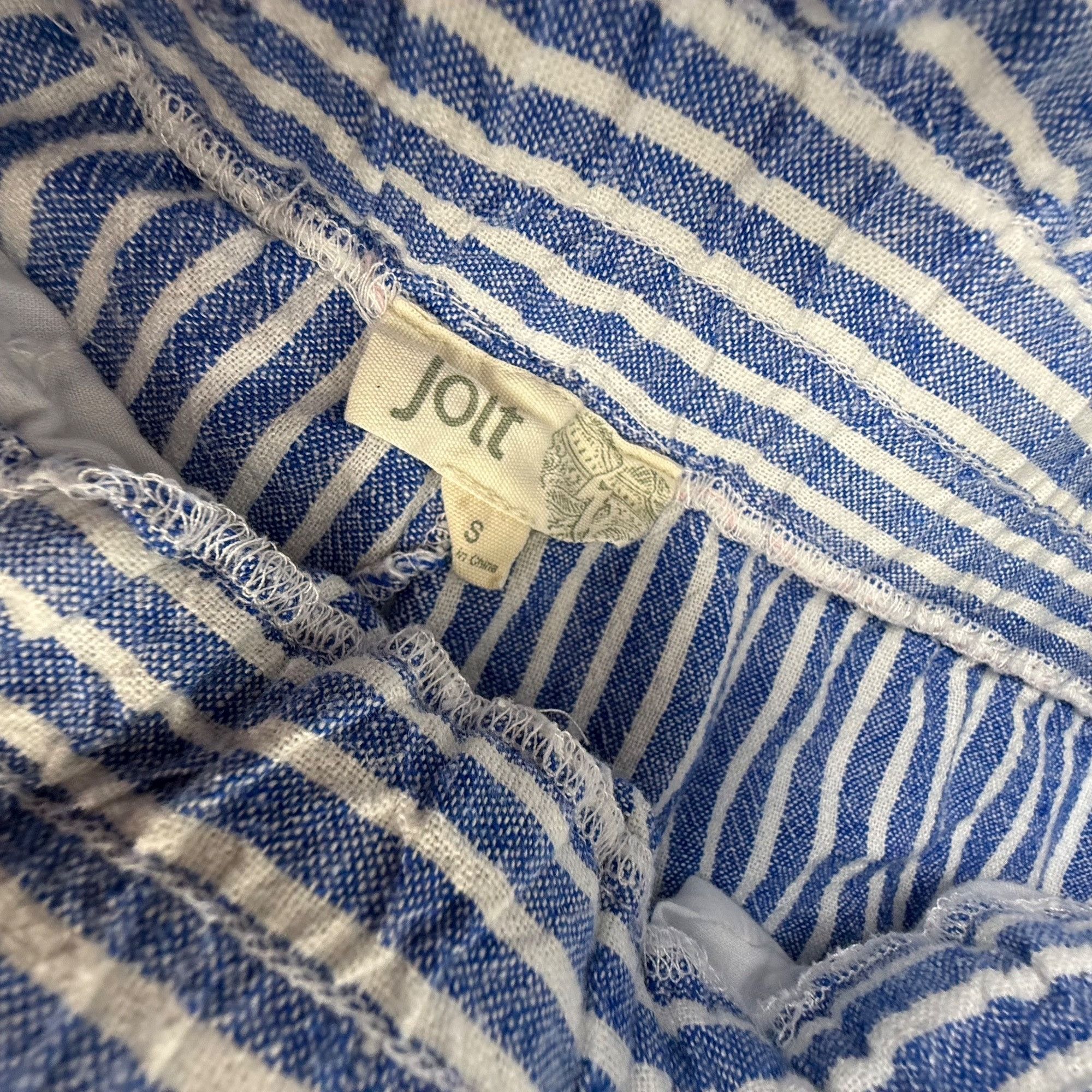 Other Jolt Linen-Blend Paper Bag Waist Blue Striped Casual Pants S Size 28" / US 6 / IT 42 - 2 Thumbnail