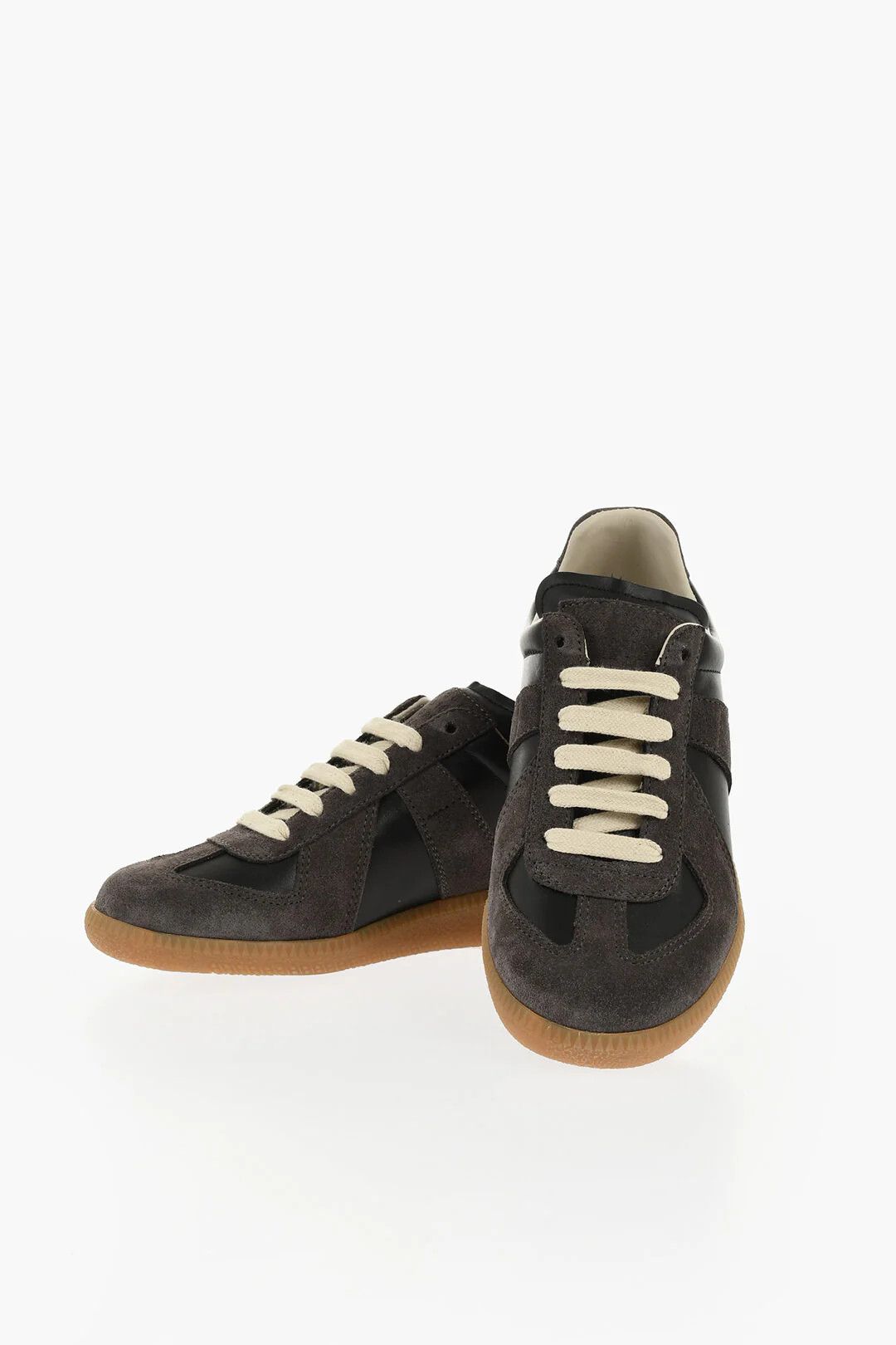 Maison Margiela og1mm0426 Leather Low-Top Sneakers in Brown Size US 5 / IT 35 - 3 Thumbnail