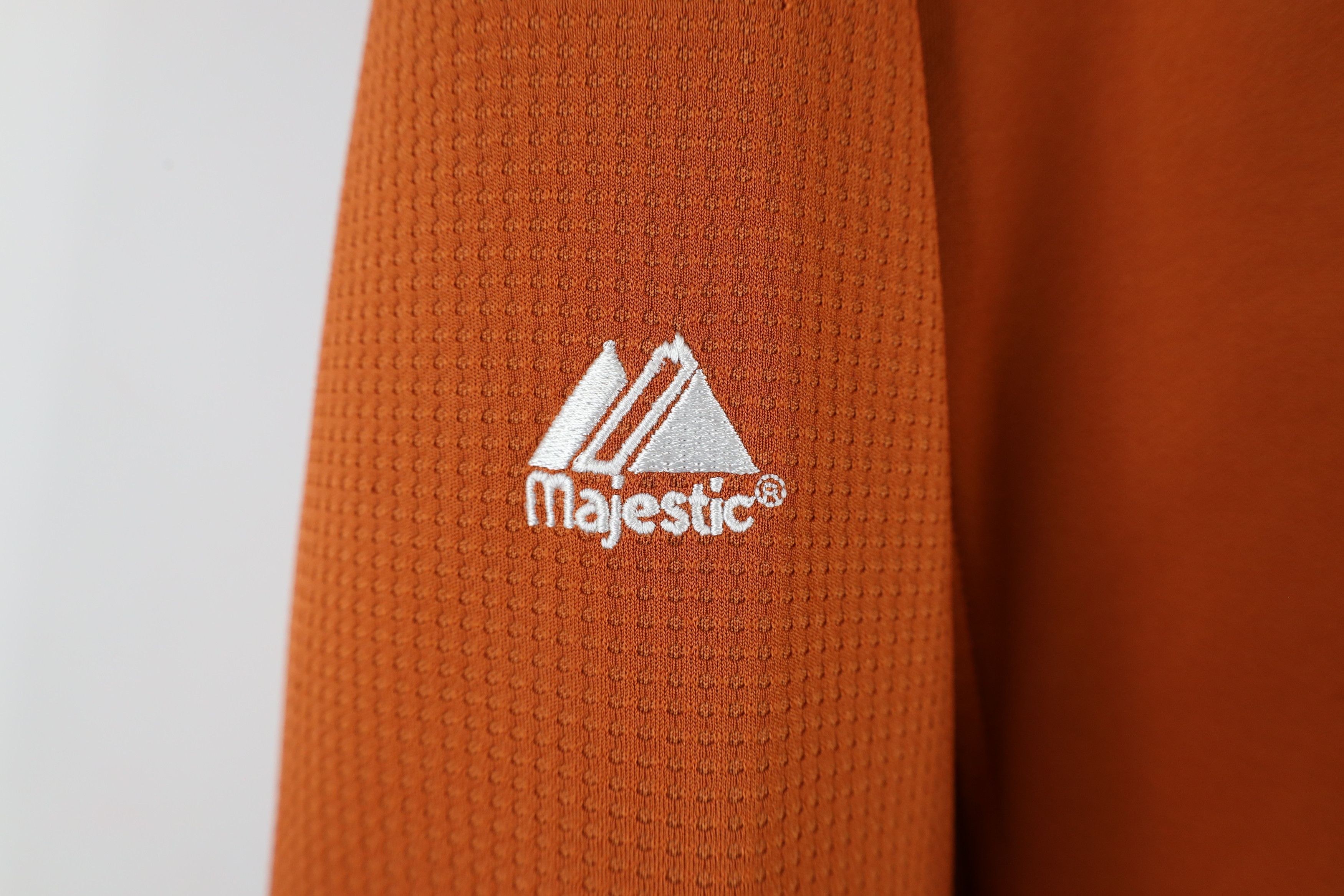 Majestic × Vintage Vintage Majestic Waffle Knit Fleece Lined Sweatshirt Orange Size US XXL / EU 58 / 5 - 4 Thumbnail