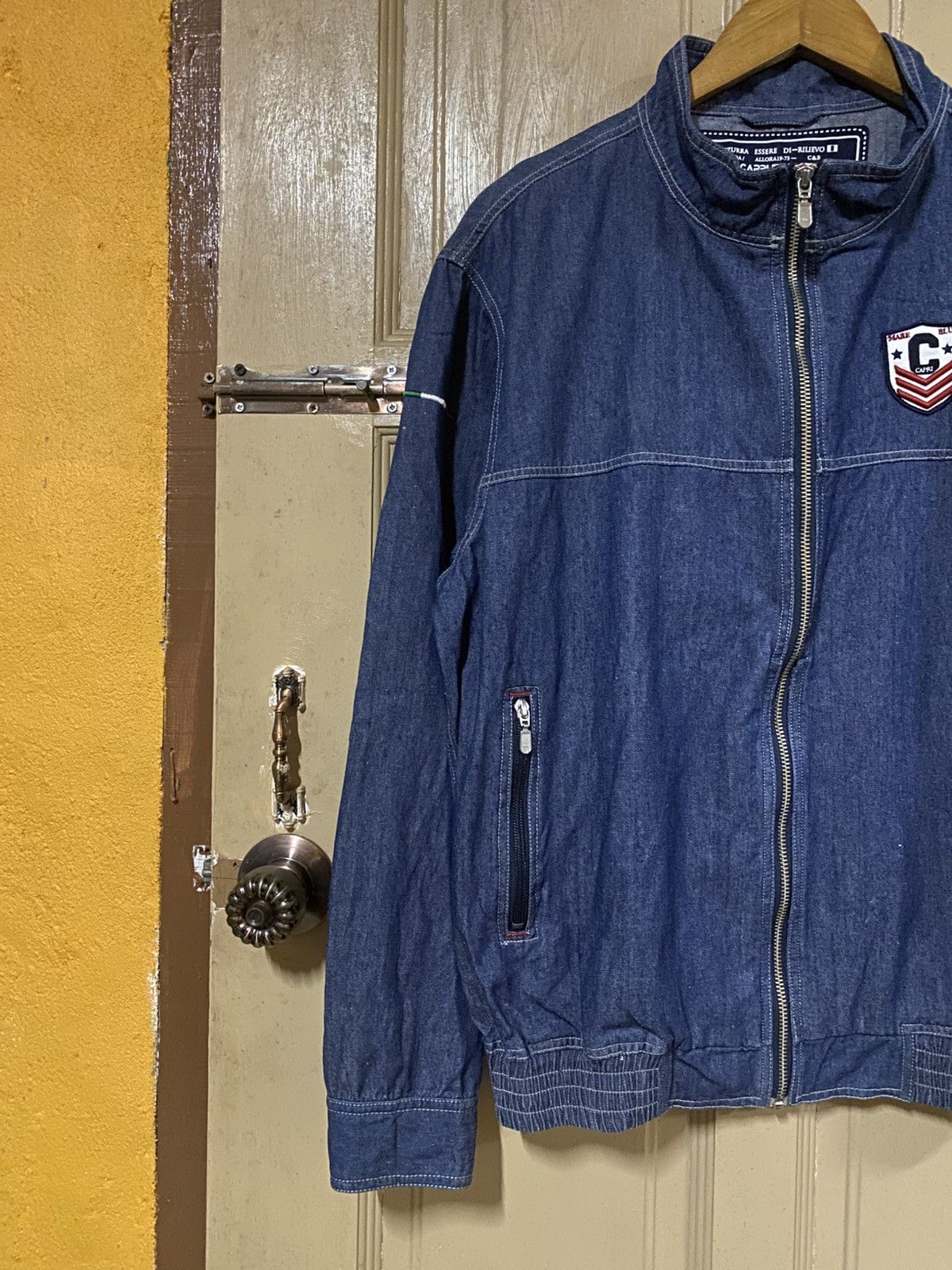 Other Capri Blue Denim Zip Jacket talian Streetwear Lightweight Size US L / EU 52-54 / 3 - 6 Thumbnail