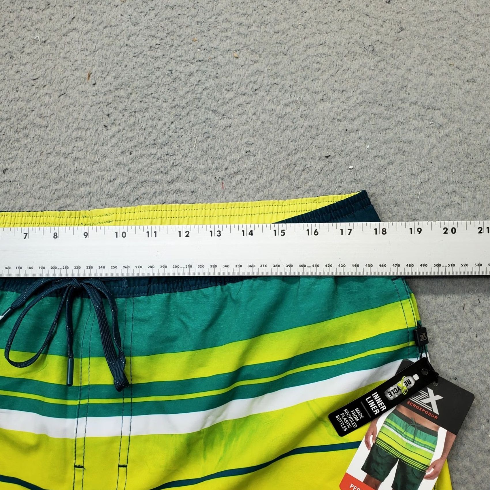 ZeroXposur ZeroXposur Performance Swim Shorts Mens Large Multi Striped Side Slit Drawstring Size US 33 - 3 Thumbnail