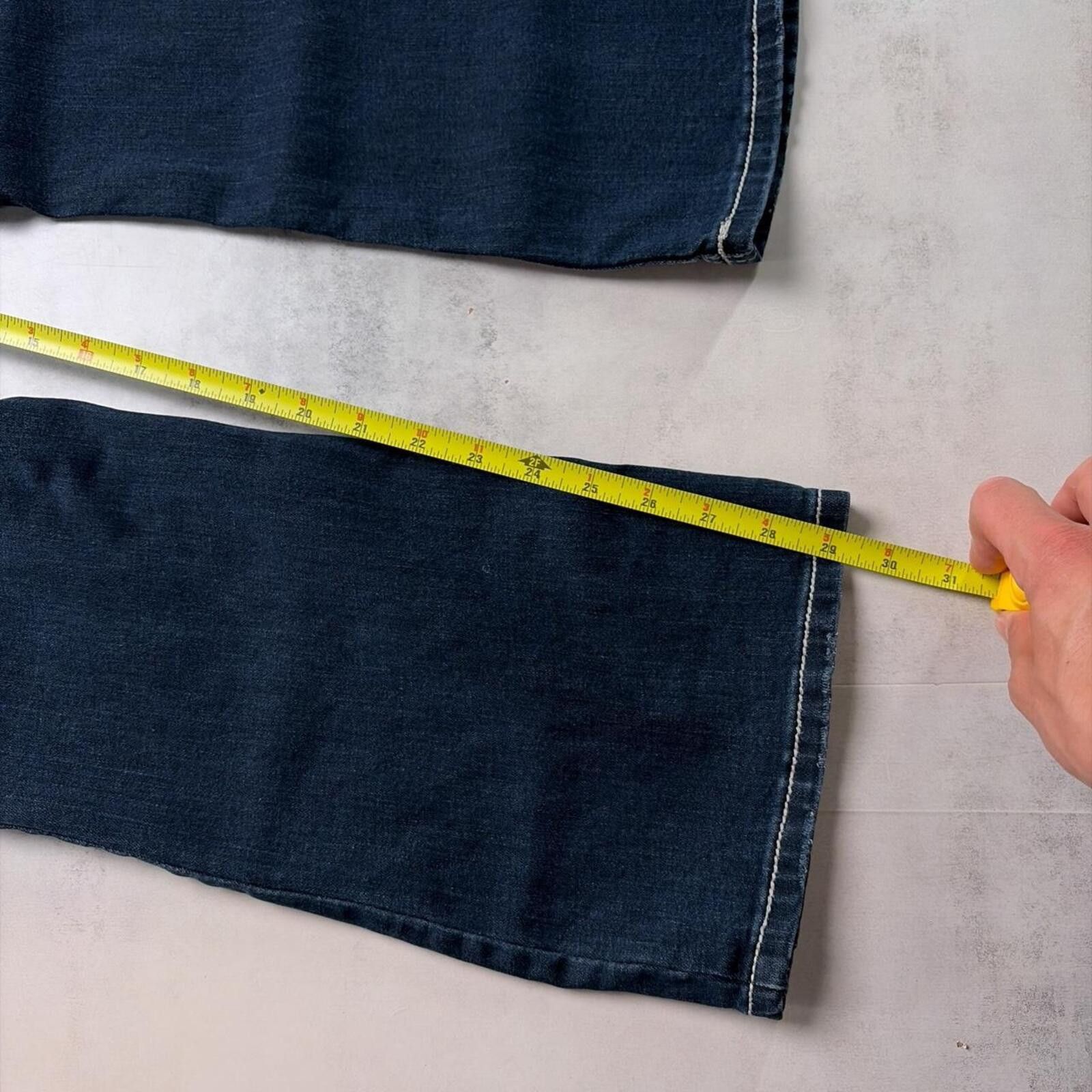 Other Y2K Blue Sexy Couture Grunge Gothic Bootcut Denim Jeans Size 31" - 7 Thumbnail