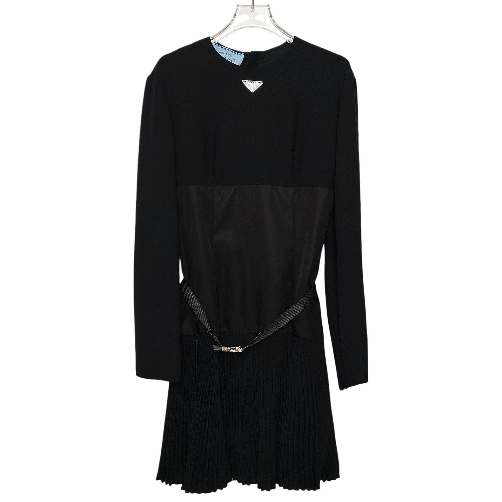Prada Prada Logo Plaque Pleated Dress Size 38 Size XS / US 0-2 / IT 36-38 - 1 Thumbnail