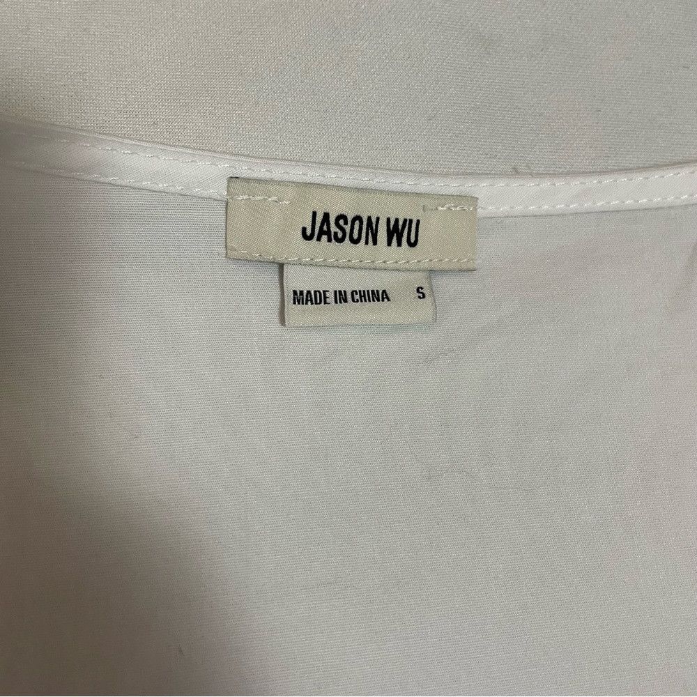 Jason Wu NWT New $165 Jason Wu White Long Puff Sleeve Wrap Blouse Si Size S / US 4 / IT 40 - 7 Thumbnail