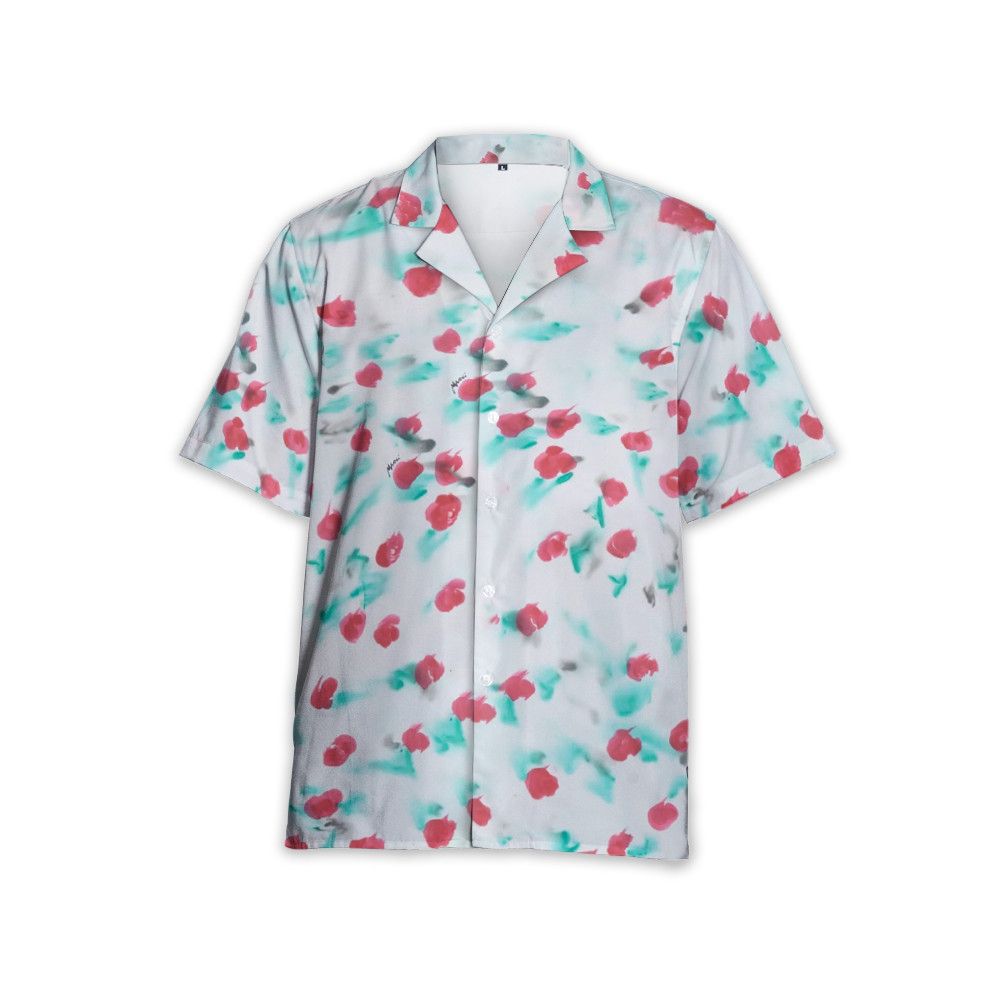 Designer Mix-Print Panelled Short-Sleeve Shirt Size US M / EU 48-50 / 2 - 3 Thumbnail