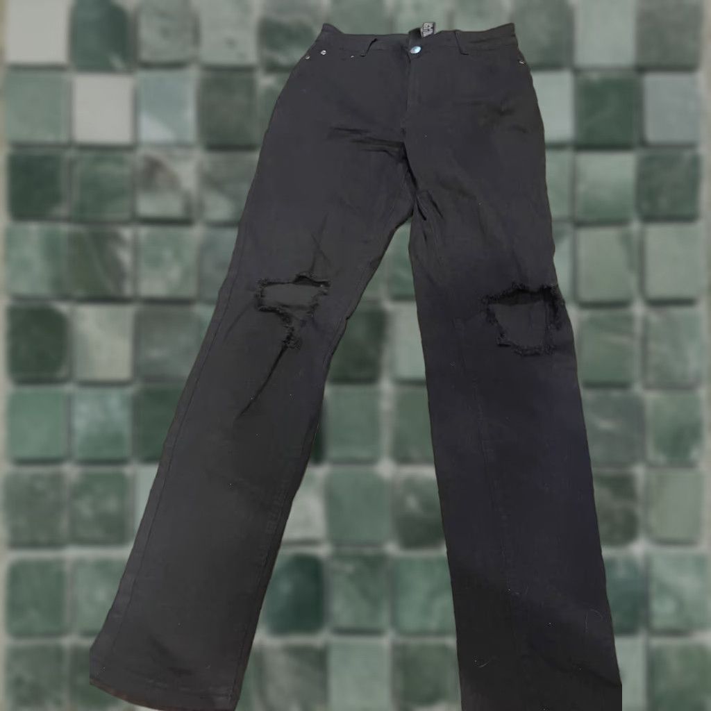 Lucky Brand Lucky Brand Rob Jeans Womens Regular Size 13 Black Distressed Jeans Distressed Pants Classic American Style Mens? Womens Size 34" / US 12 / IT 48 - 1 Thumbnail