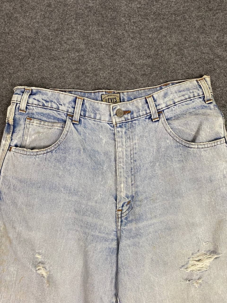 Levi's vintage levis 656 big e light wash distressed denim Size US 33 - 9 Thumbnail