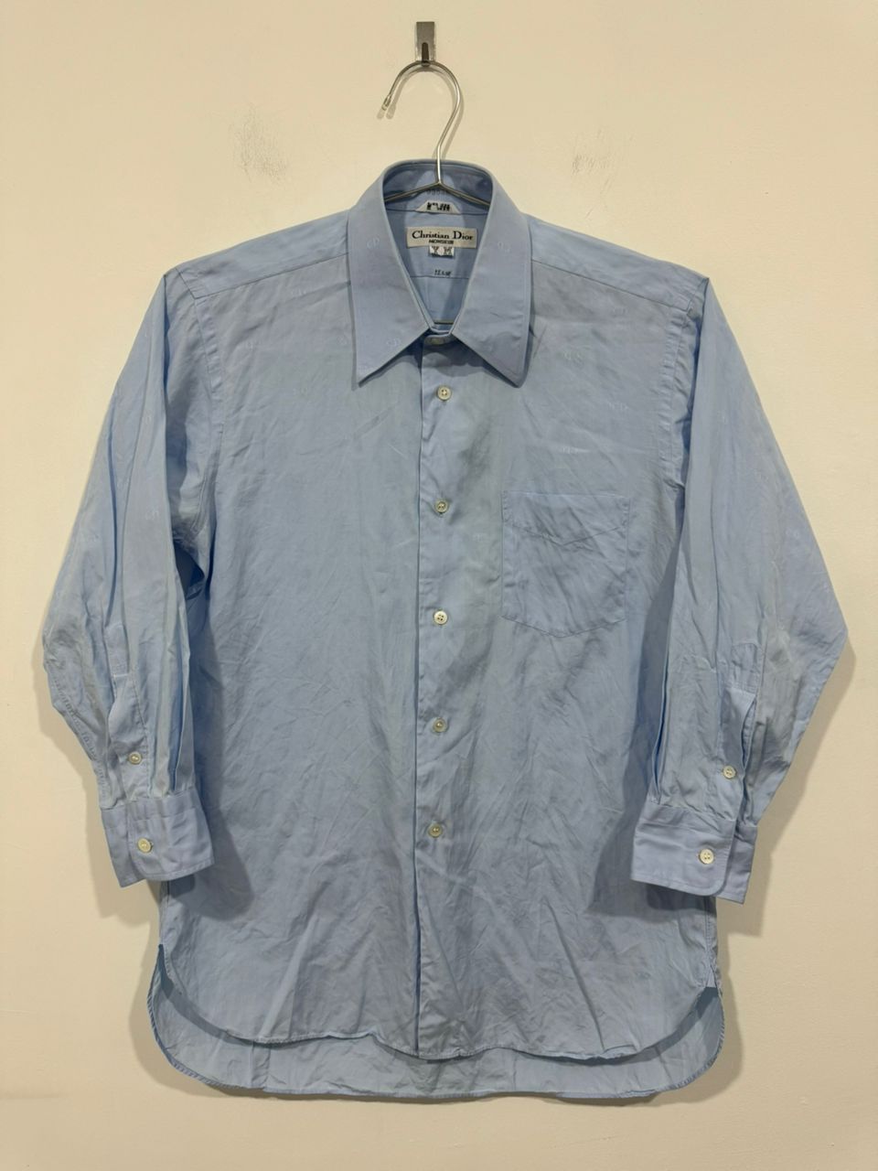 image of Christian Dior Monsieur x Grail Vintage 90's Christian Dior Monogram Light Blue Shirt (Size Medium)
