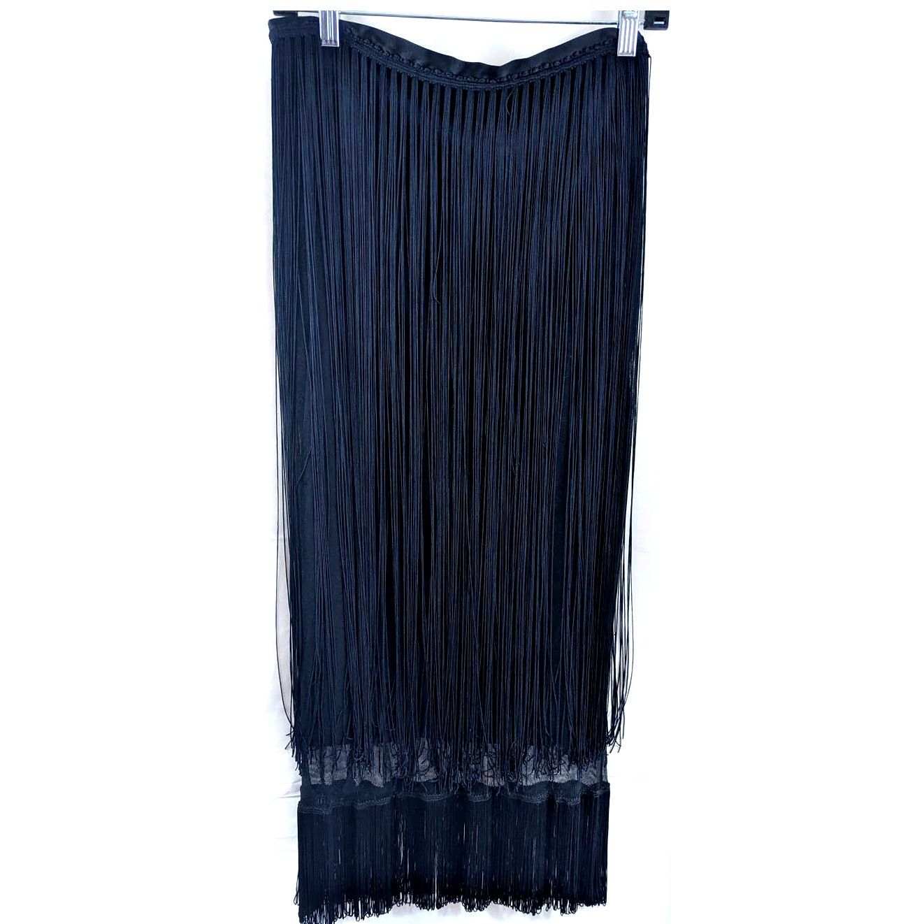 Versace Dolce & Gabbana Vtg 20s Silk Fringe Long Skirt sz 34/48 Size 30" / US 8 / IT 44 - 1 Thumbnail