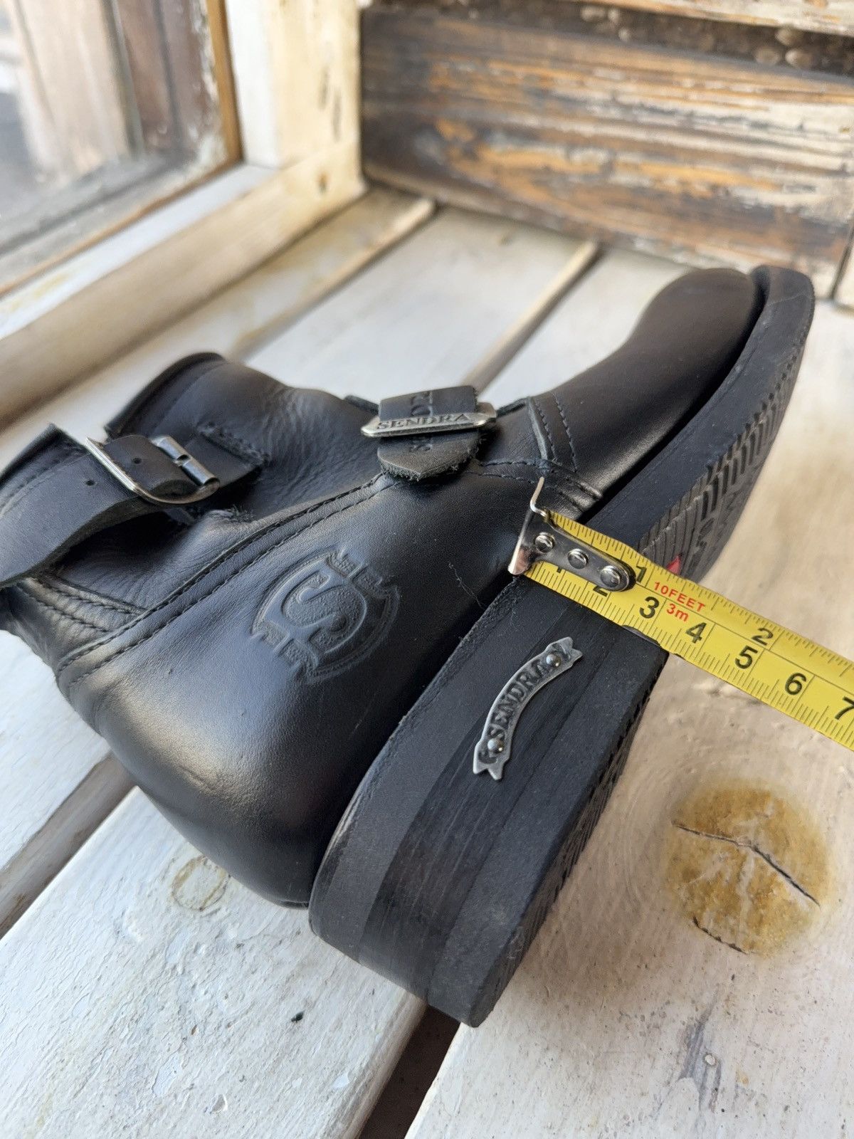 Sendra Sendra 7998 Biker Engineer Boots Black Leather Spain Size US 7 / EU 40 - 19 Thumbnail