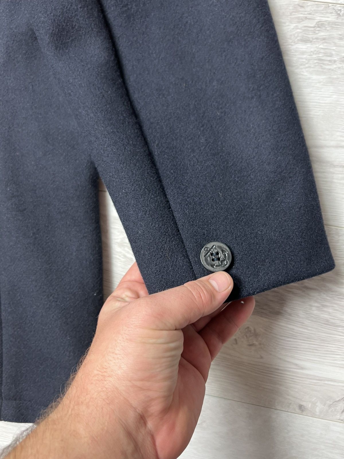 G-Star Rare G-Star RAW Wool Double Breasted Pea Coat Anchor Buttons Size US L / EU 52-54 / 3 - 12 Thumbnail