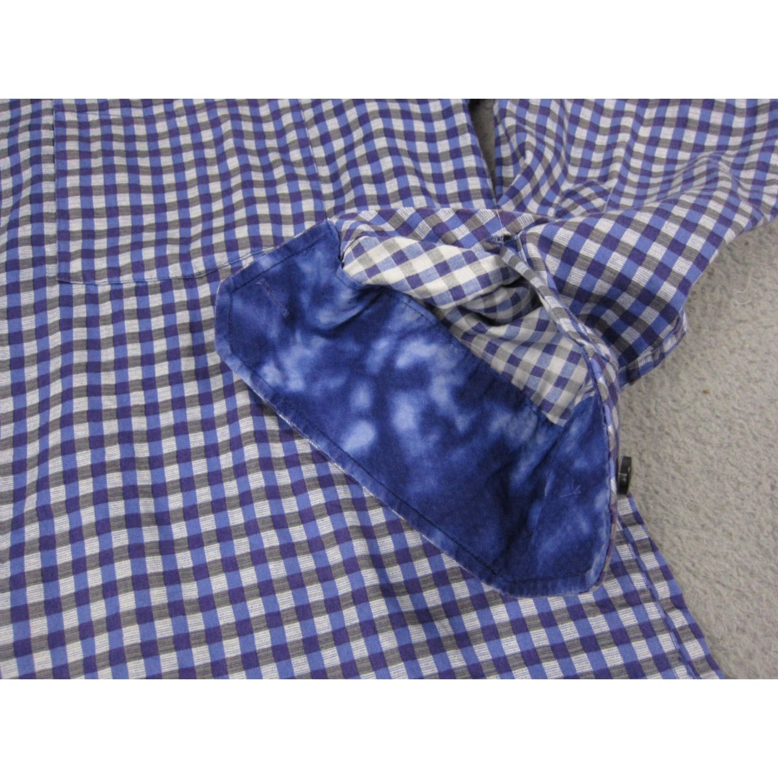 Saks Fifth Avenue Saks Fifth Avenue Shirt Mens Adult Medium Purple White Plaid Button-Up Shirt Cuff Flip Collar 90s Logo Cotton Size US M / EU 48-50 / 2 - 2 Thumbnail