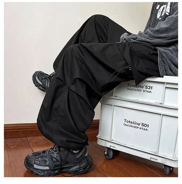 Japanese Brand Vintage Streetwear black cargo parachute pants y2k Size US 32 / EU 48 - 5 Thumbnail