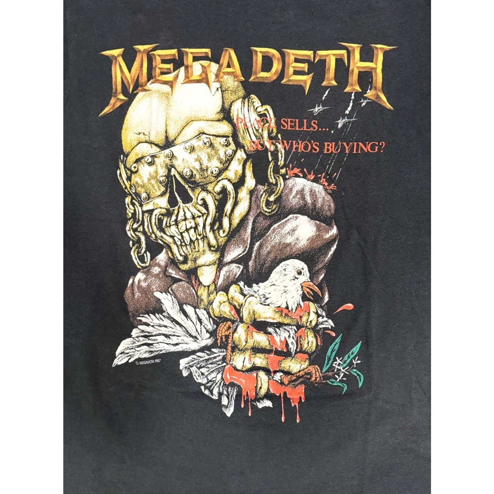 Vintage VINTAGE Megadeth Peace Sells But Who Buying Concert T-Shirt Size L Black Men Short Sleeve 80s Metal Concert Graphic Print Size US L / EU 52-54 / 3 - 4 Thumbnail