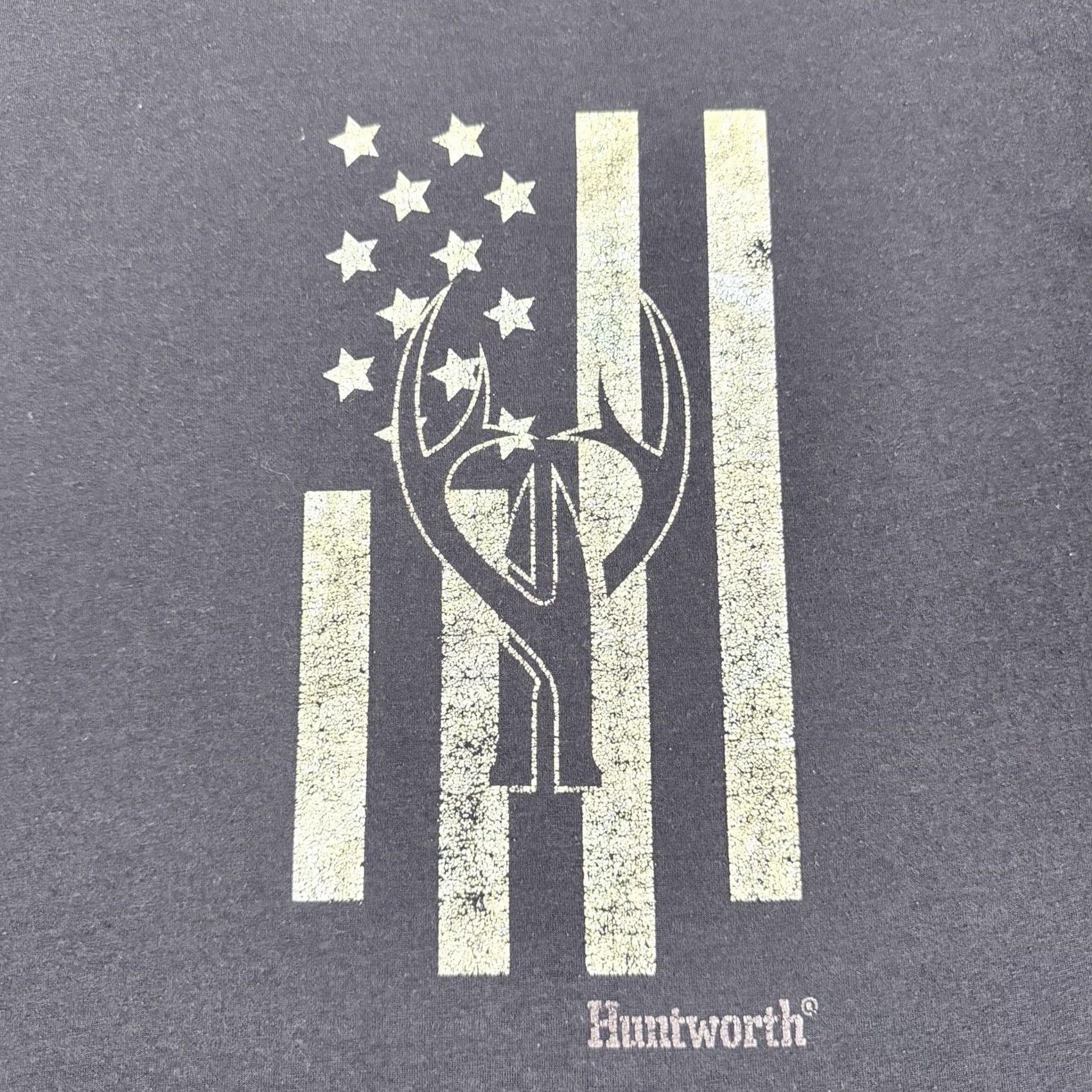 Vintage Huntworth USA Flag Deer Graphic Short Sleeve T-Shirt Mens XL Black Size US XL / EU 56 / 4 - 6 Thumbnail