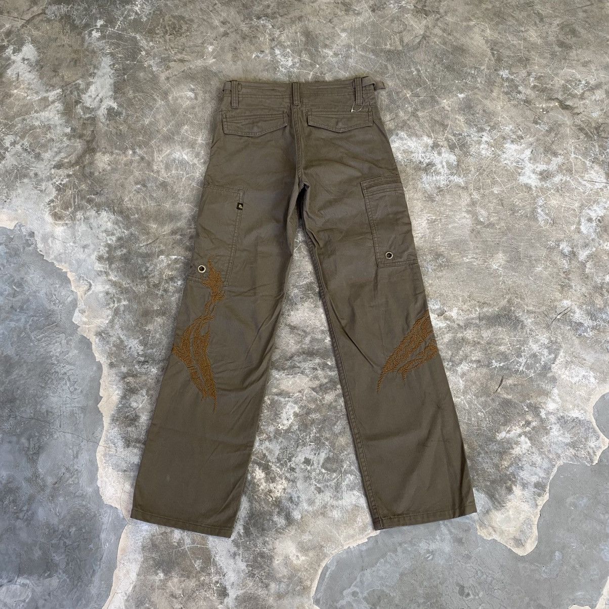 291295=Homme 2000s 291295=Homme Y2K Style Cargo Pants Embordired Pants Size US 27 - 8 Thumbnail