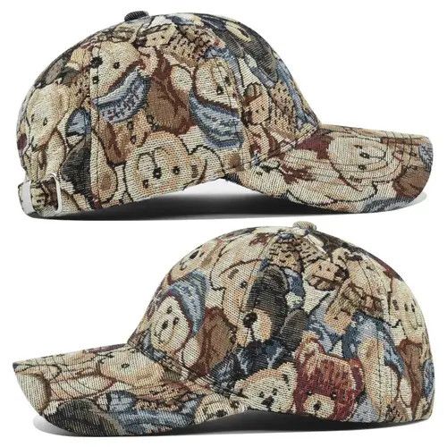 Japanese Brand Baseball cap cute bear sun hat dog bear print hip-hop style Size ONE SIZE - 2 Thumbnail
