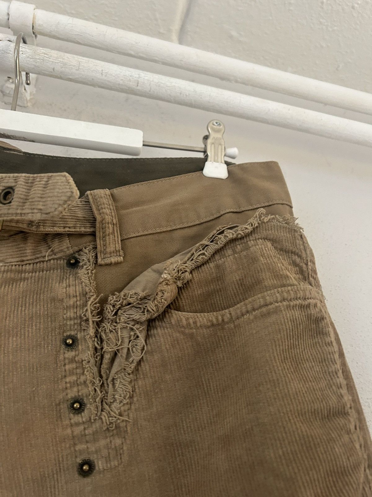 Dries Van Noten Dolce & Gabbana Brown Distressed Corduroy Pants Size US 33 - 5 Thumbnail