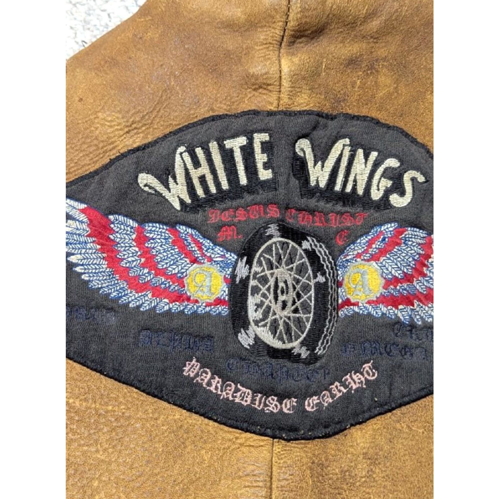 Vintage VINTAGE 1960s MC BIKER leather vest XXS brown leather chest 32-34 zip motorcycle patina WHITE WINGS Unisex Adults XS? Size US XXS / EU 40 - 2 Thumbnail