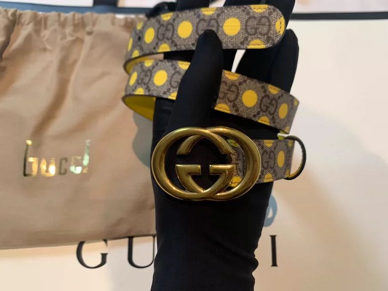 Guicci Wave-dot printed belt belt