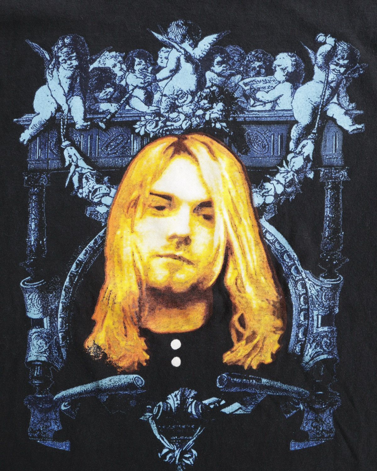 Nirvana Vintage Kurt Cobain Nirvana Memorial Angel Black Archive Tee Size US L / EU 52-54 / 3 - 3 Thumbnail