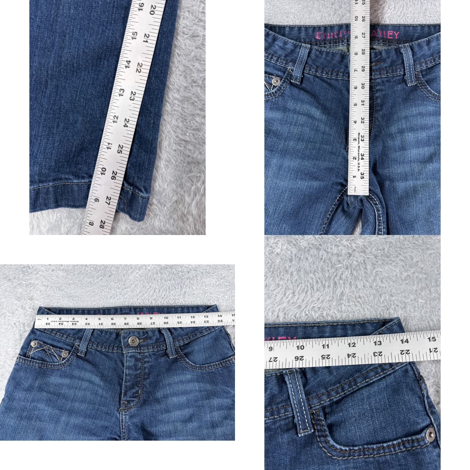 Vintage Cruel Girl Jeans Womens Bootcut Denim Blue 27x28 5-Pocket Embroidered Stretch Regular Inseam 28 Closure Zip Size 27" / US 4 / IT 40 - 8 Thumbnail