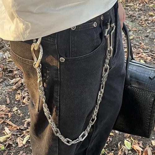 Jewelry Silver Pants Chain with Cross Pendant Size ONE SIZE - 6 Thumbnail