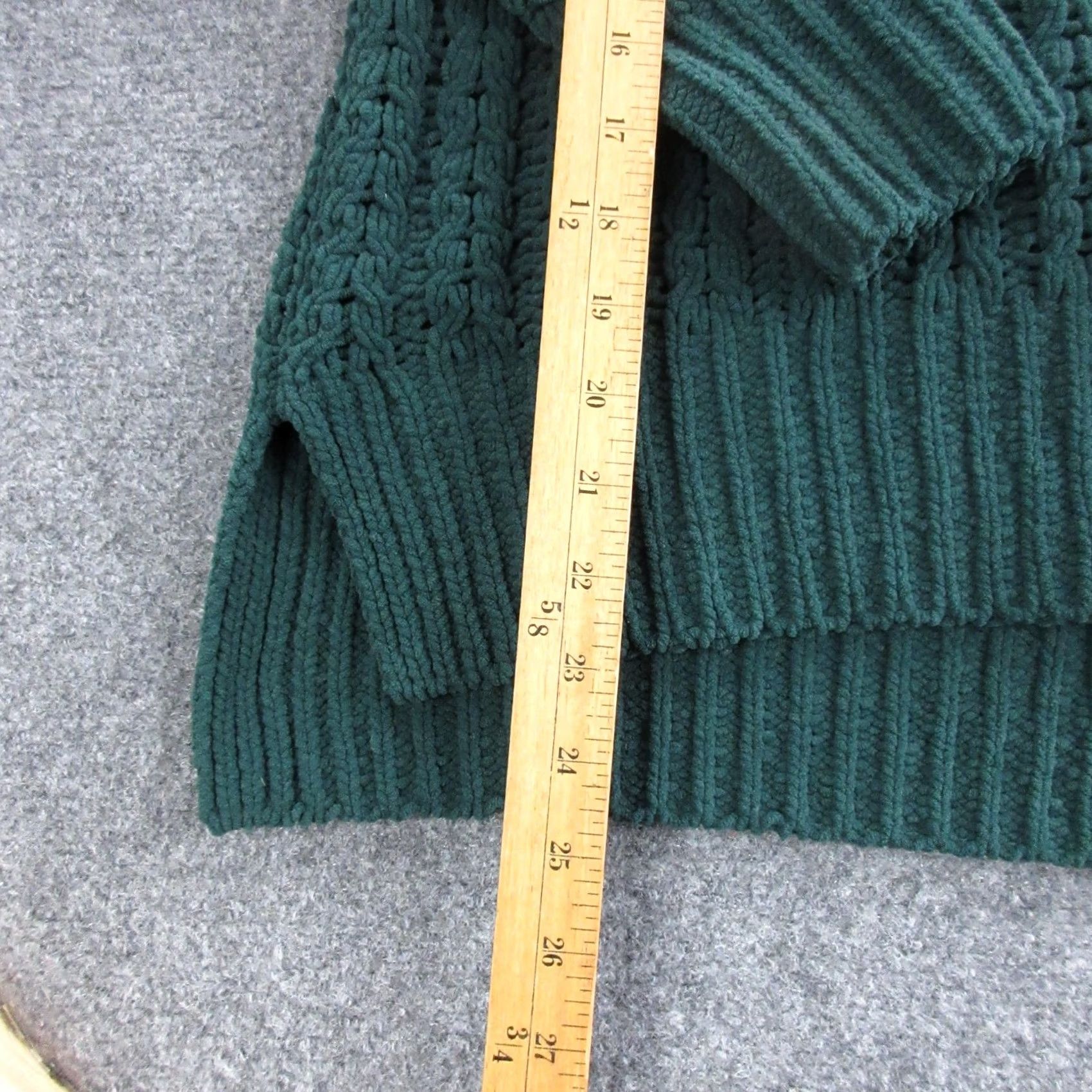 Vintage Aerie Womens XS Green Mock Neck 1/4 Zip Cable-Knit Pullover Sweater Size XS / US 0-2 / IT 36-38 - 2 Thumbnail