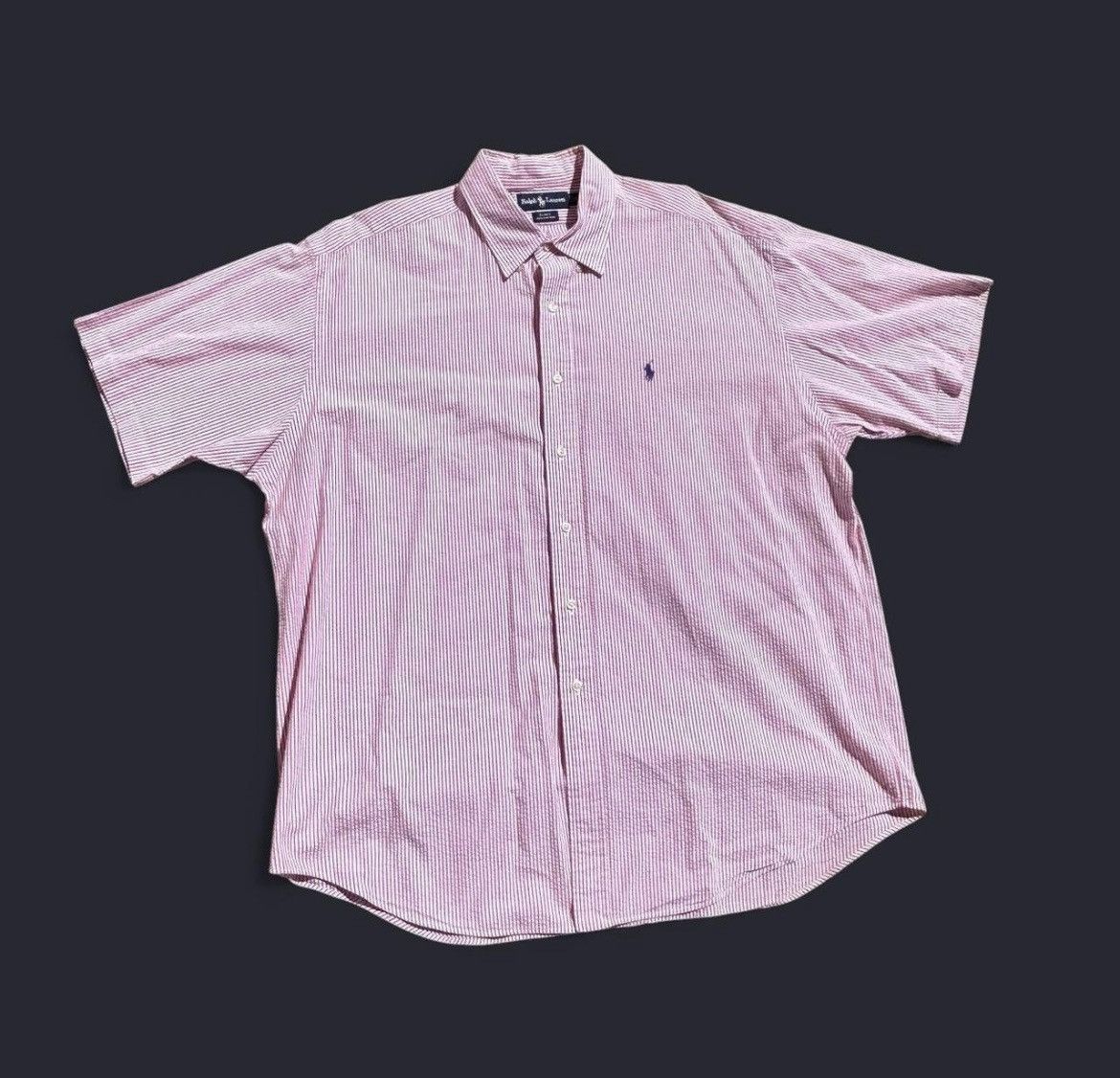 Polo Ralph Lauren × Ralph Lauren × Vintage White & Pink Striped Ralph Lauren Polo Navy Pony Men’s XL Size US XL / EU 56 / 4 - 2 Thumbnail