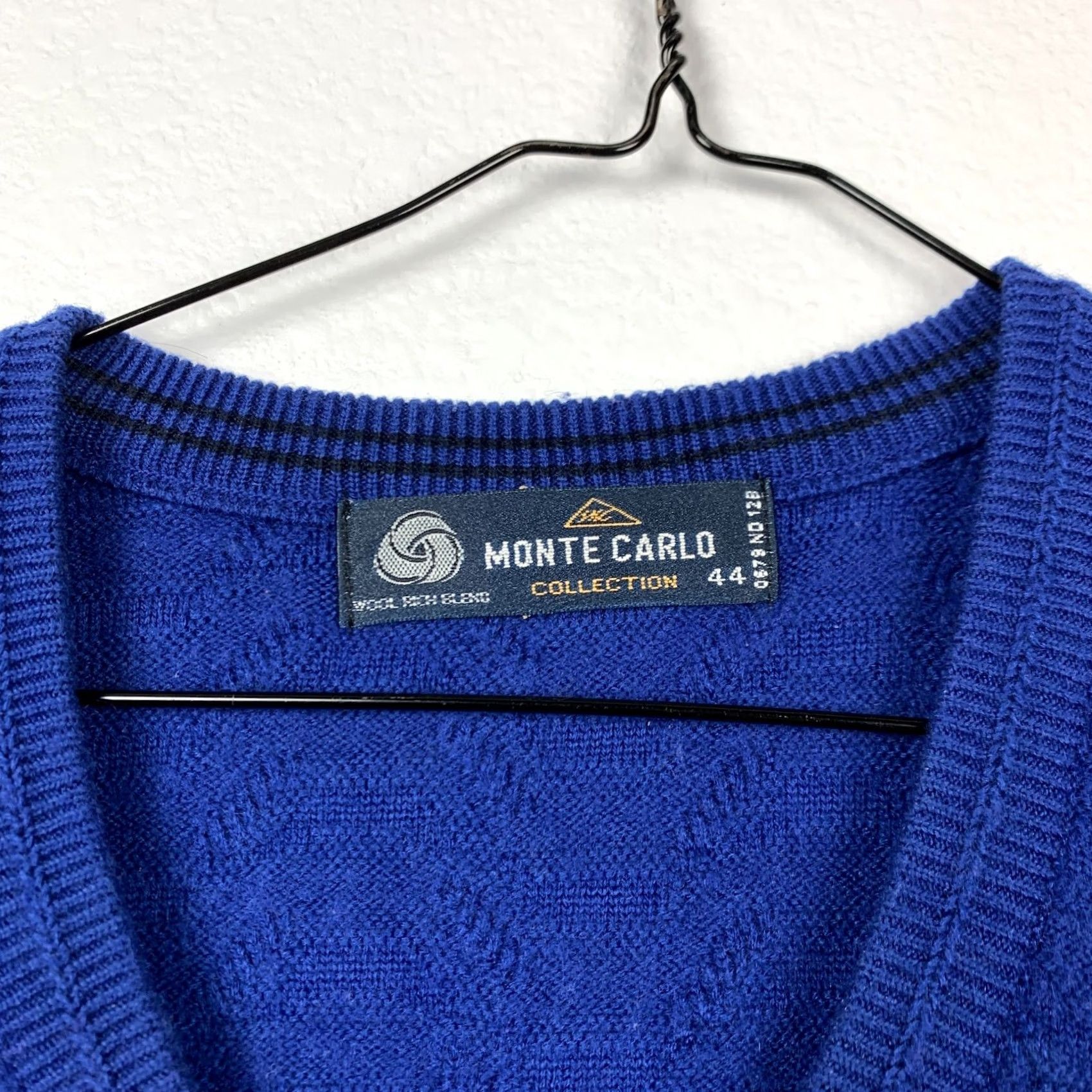 Vintage VINTAGE Monte Carlo Blue Merino Wool Blend V-Neck Sweater Vest XL 44 Adults Womens Mens Knits Size US XL / EU 56 / 4 - 3 Thumbnail