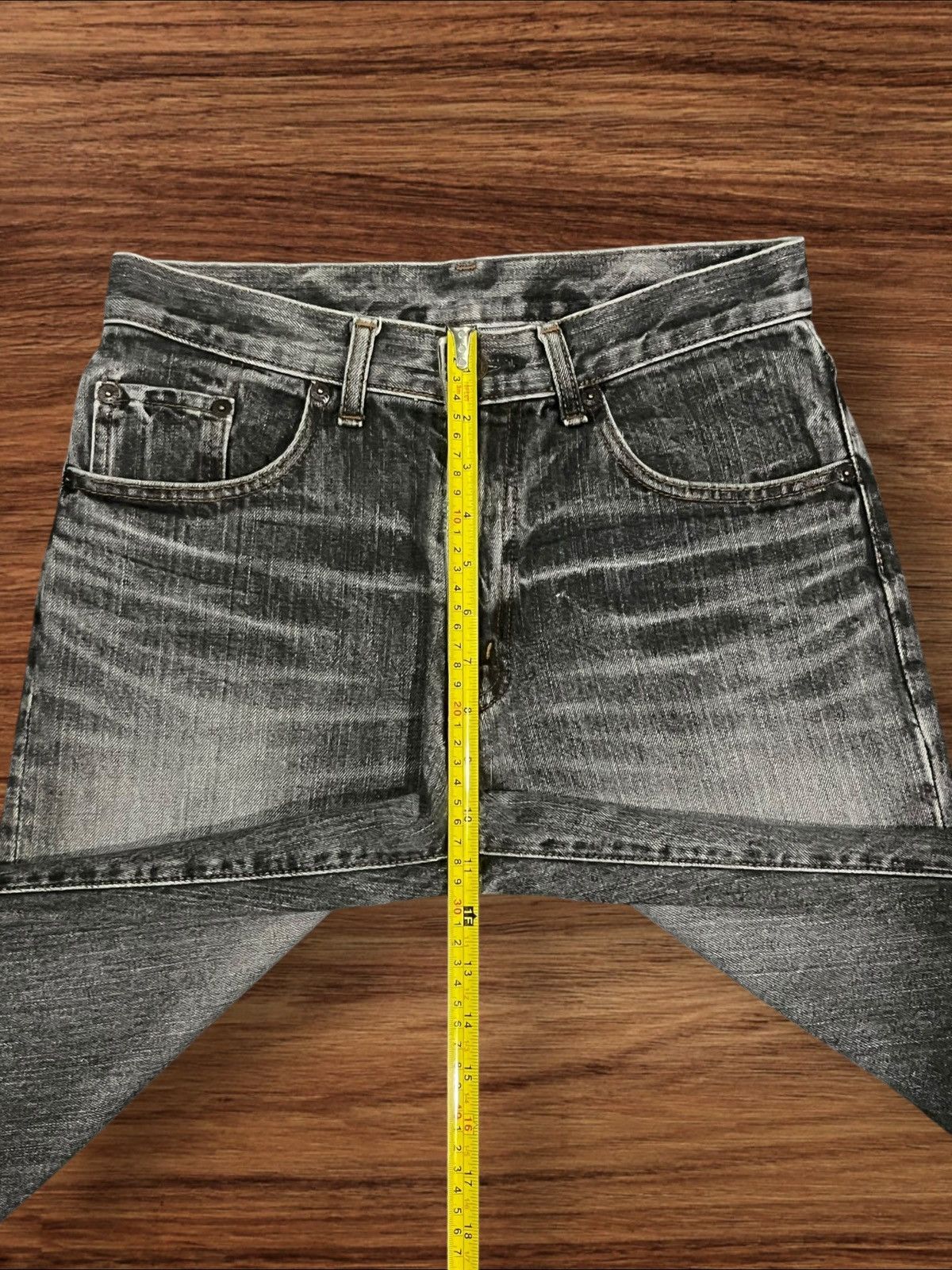 Japanese Brand ⚡️Distressed⚡️Vintage Japanese Brand GL Heart Black Faded Jean Size US 28 / EU 44 - 12 Thumbnail