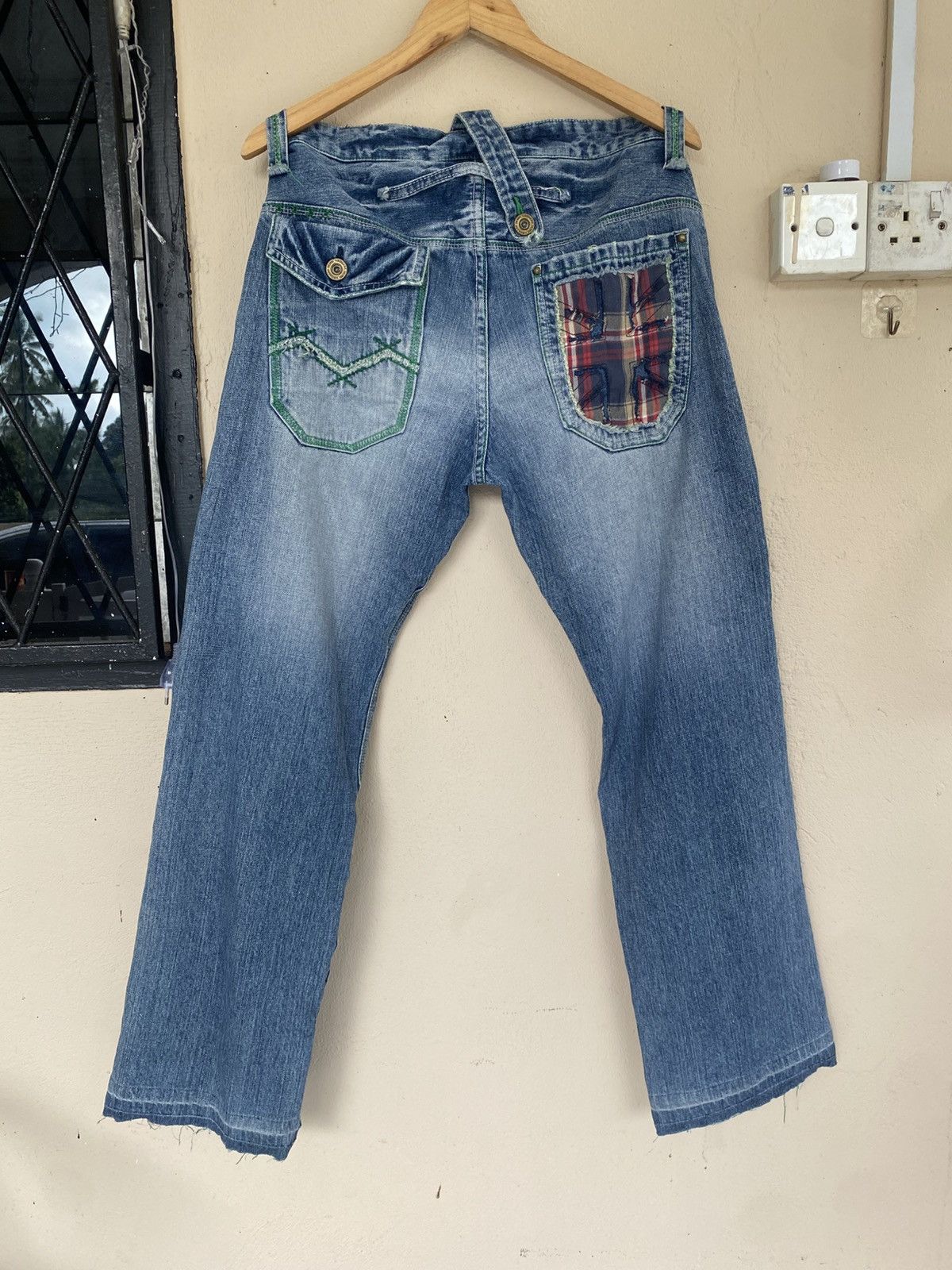 Japanese Brand Kissmark Patchwork Union Jack Denim Size US 34 / EU 50 - 2 Thumbnail