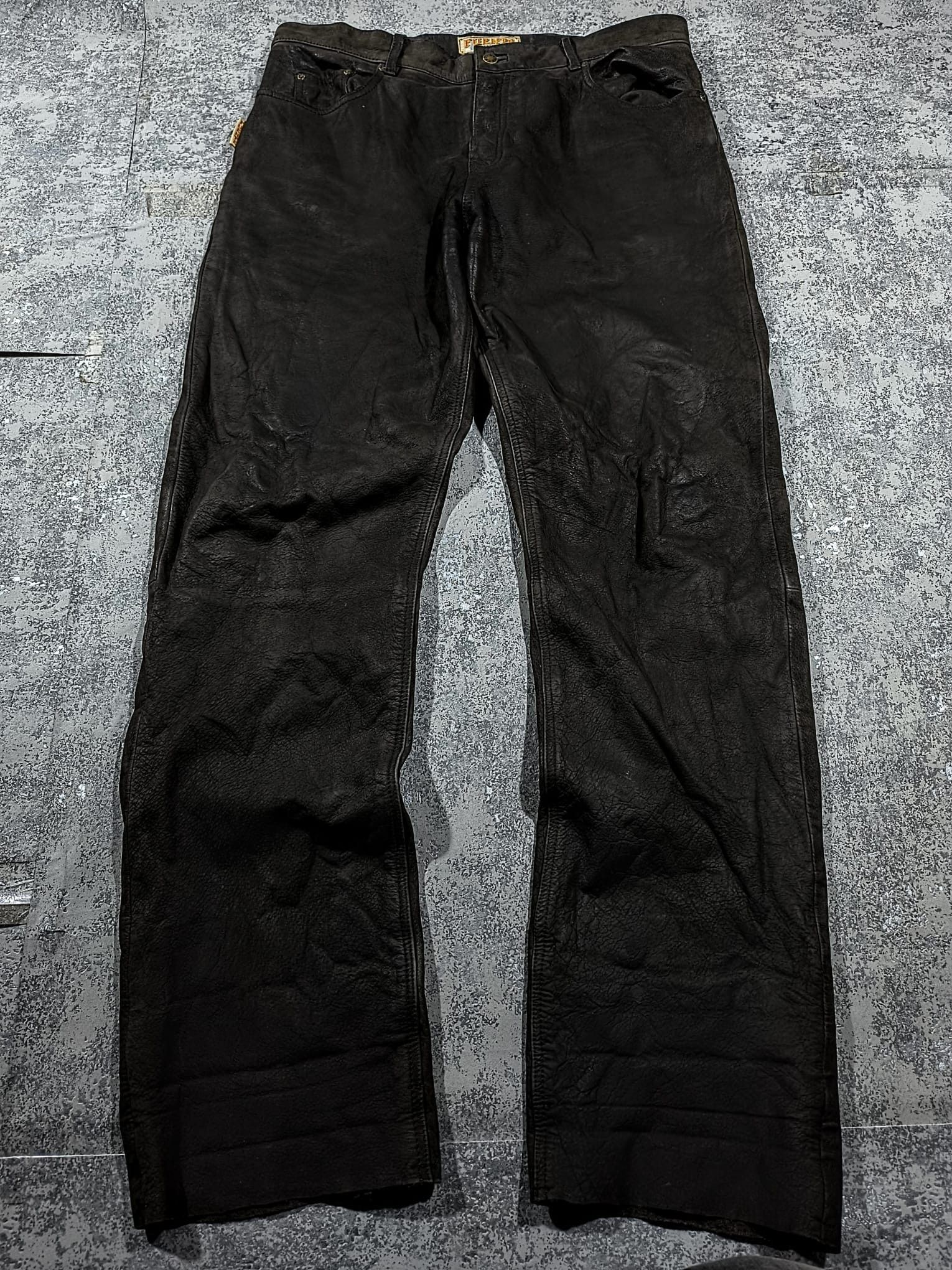 Genuine Leather dark brown western leather 90s pants chrome hearts Size US 38 / EU 54 - 2 Thumbnail
