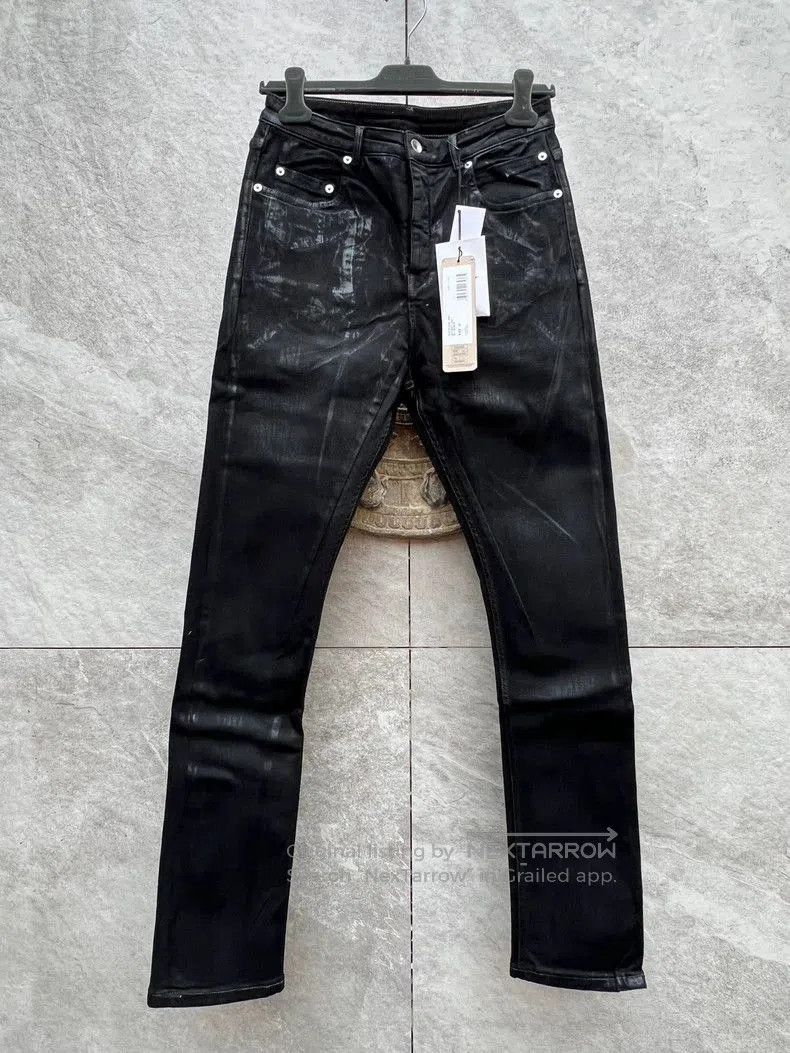 希少 Rick Owens Waxed Paneled Denim Jeans Rick Owens Rick owens Wax coated jeans | Grailed