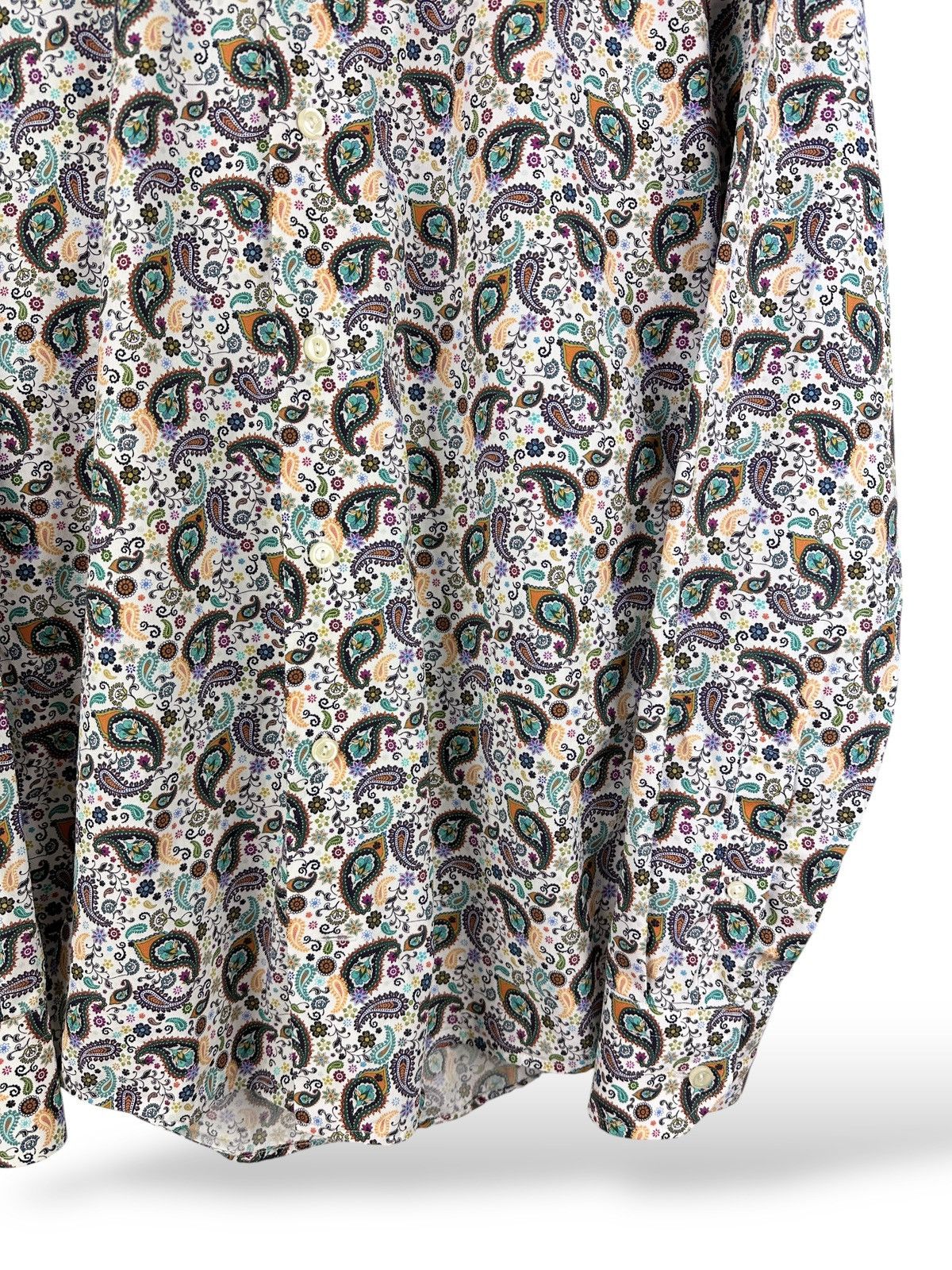 Eton Eton Dress Shirt L/S Paisley Floral Poplin Cotton Slim Fit Size US S / EU 44-46 / 1 - 4 Thumbnail