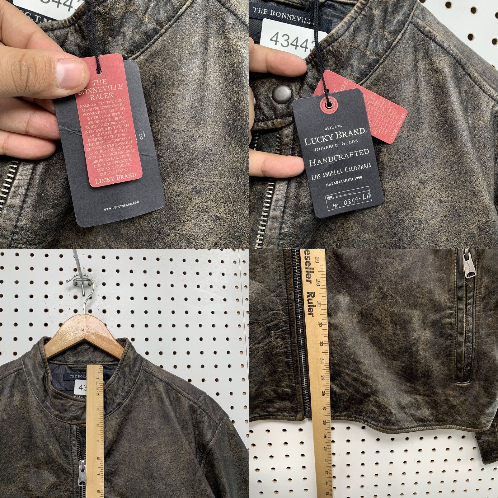 Lucky Brand Lucky Brand Bonneville Leather Moto Jacket Brown Mens 2XL Motorcycle Jacket Casual Size US XXL / EU 58 / 5 - 8 Thumbnail
