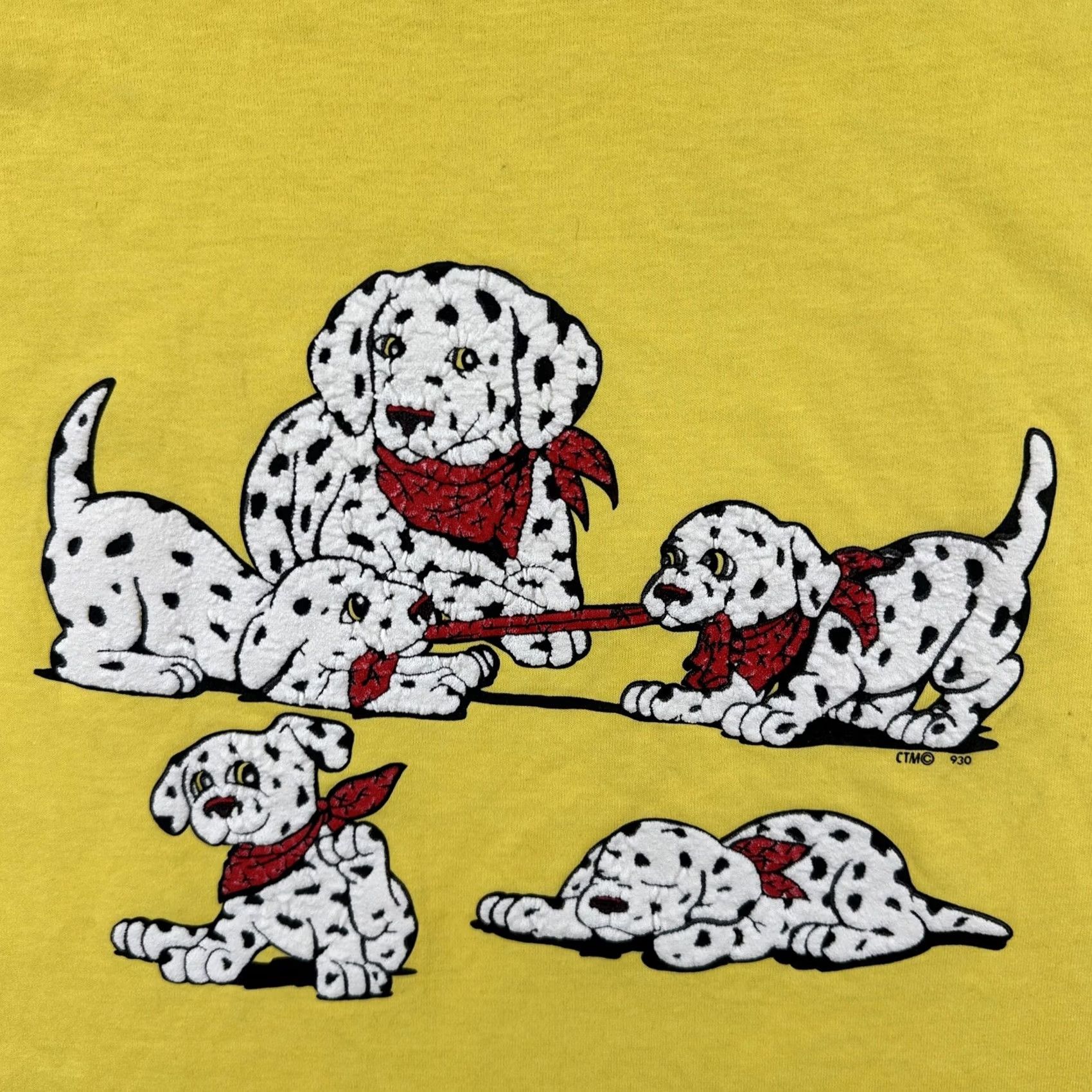 Vintage Vtg Screen Stars Best T-Shirt Yellow Dalmatian Puffy Print USA Made Crew Neck L Short Sleeve Men’s Size L Size US L / EU 52-54 / 3 - 5 Thumbnail