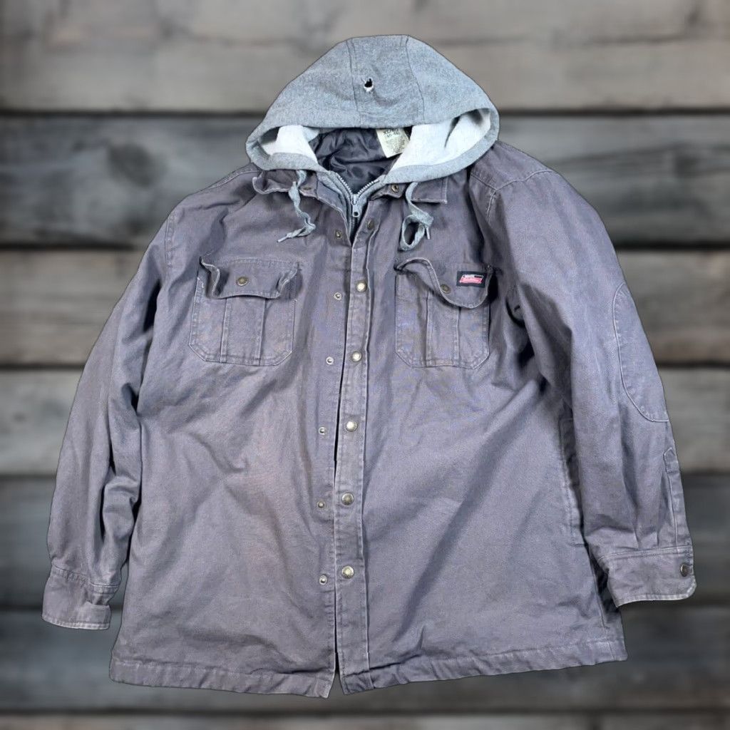 Dickies Dickies Workwear Style Hooded Jacket Cotton Gray XL Adult Bomber Jacket, Full Zip, Lined, Hooded, Regular Fit, 90s Grunge Retro, Men Size US XL / EU 56 / 4 - 1 Thumbnail