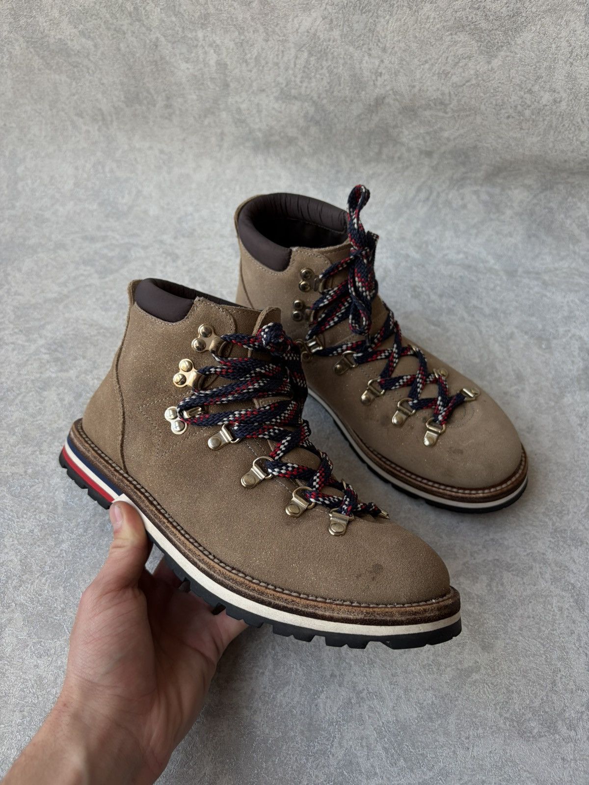 Moncler Moncler Blanche Glittered Suede Ankle Hiking Vibram Boots Size US 10 / IT 40 - 1 Thumbnail