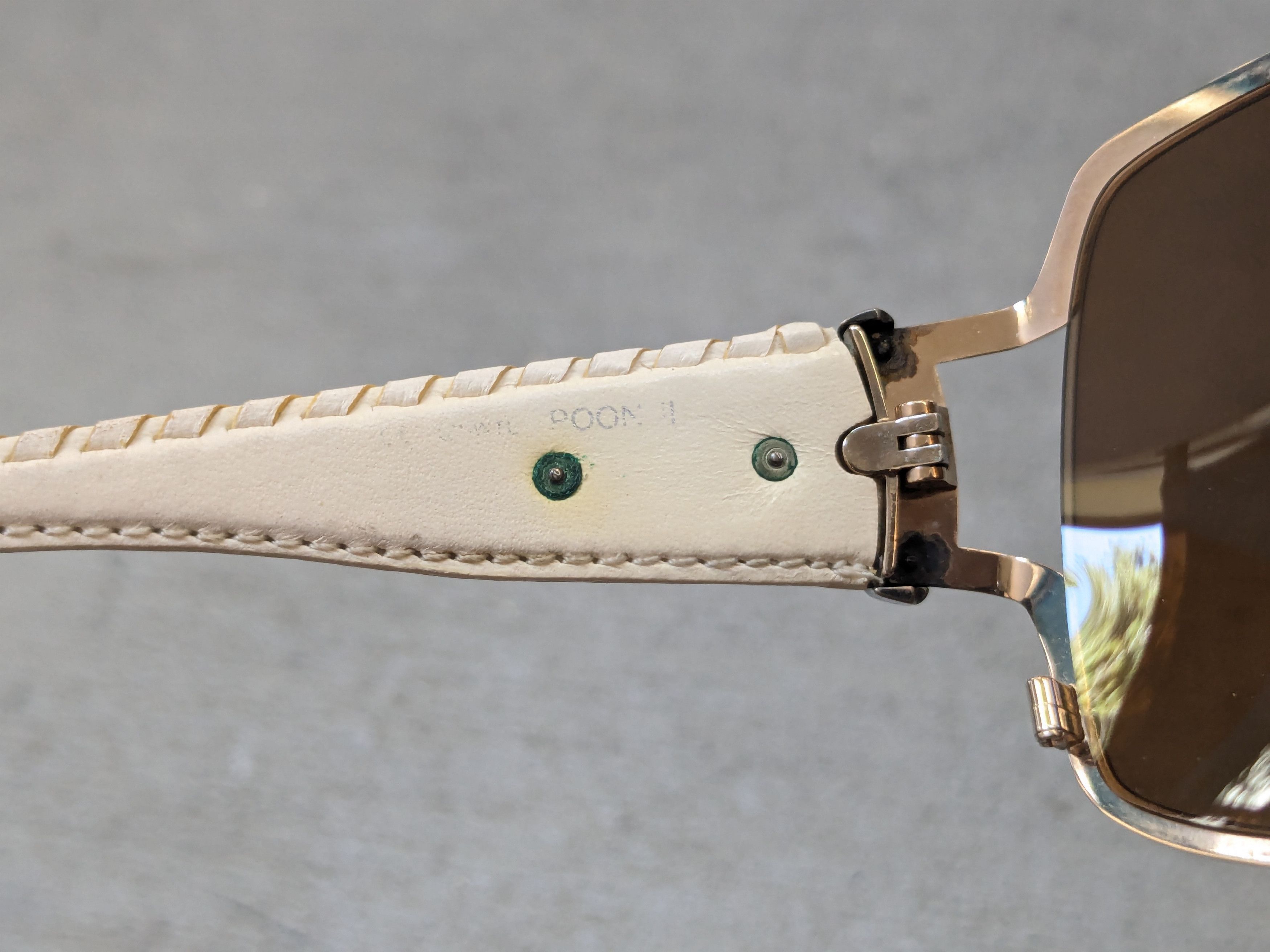 Chrome Hearts Chrome Hearts Poon II Sunglasses Brown White Leather Cross Size ONE SIZE - 8 Thumbnail
